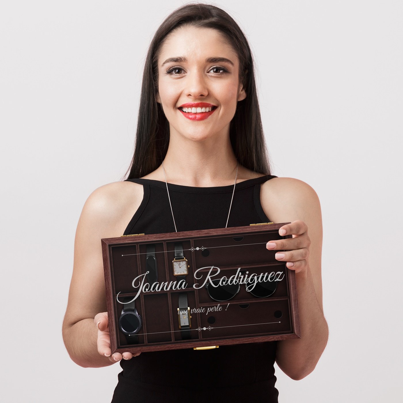 Caja personalizada Murrano para relojes y gafas - Cumpleaños de una mejor amiga