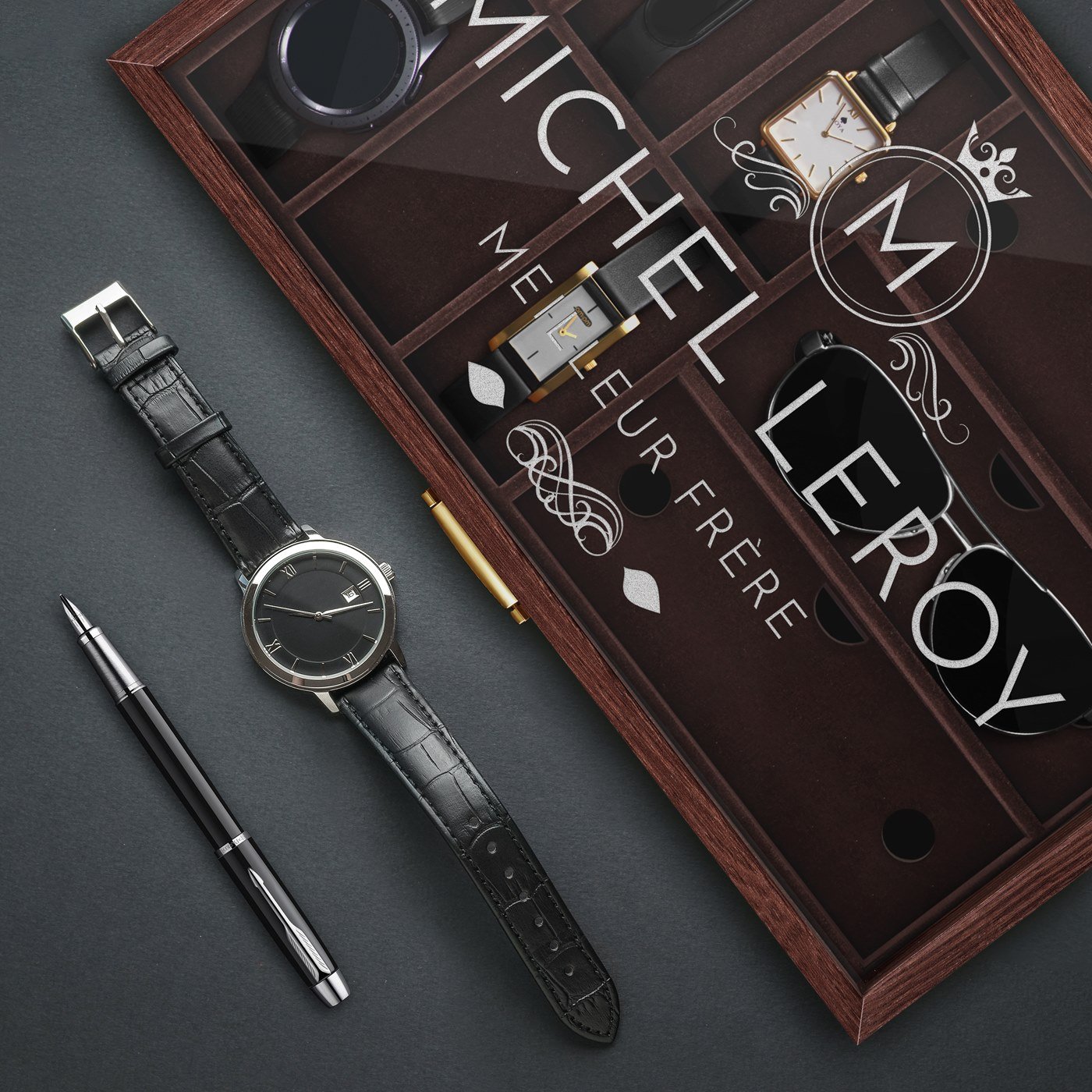 Caja personalizada Murrano para relojes y gafas