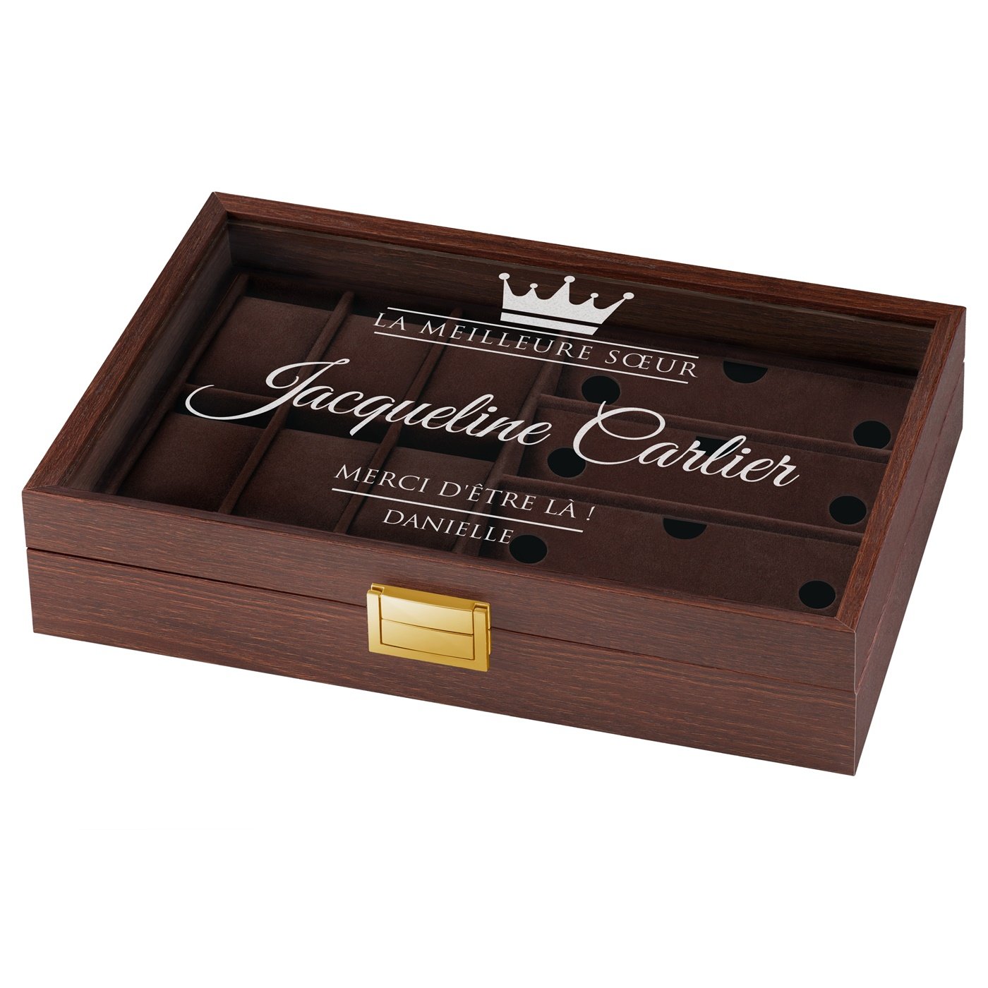 Murrano Personalized Watch and Glasses Box for Sister's Birthday