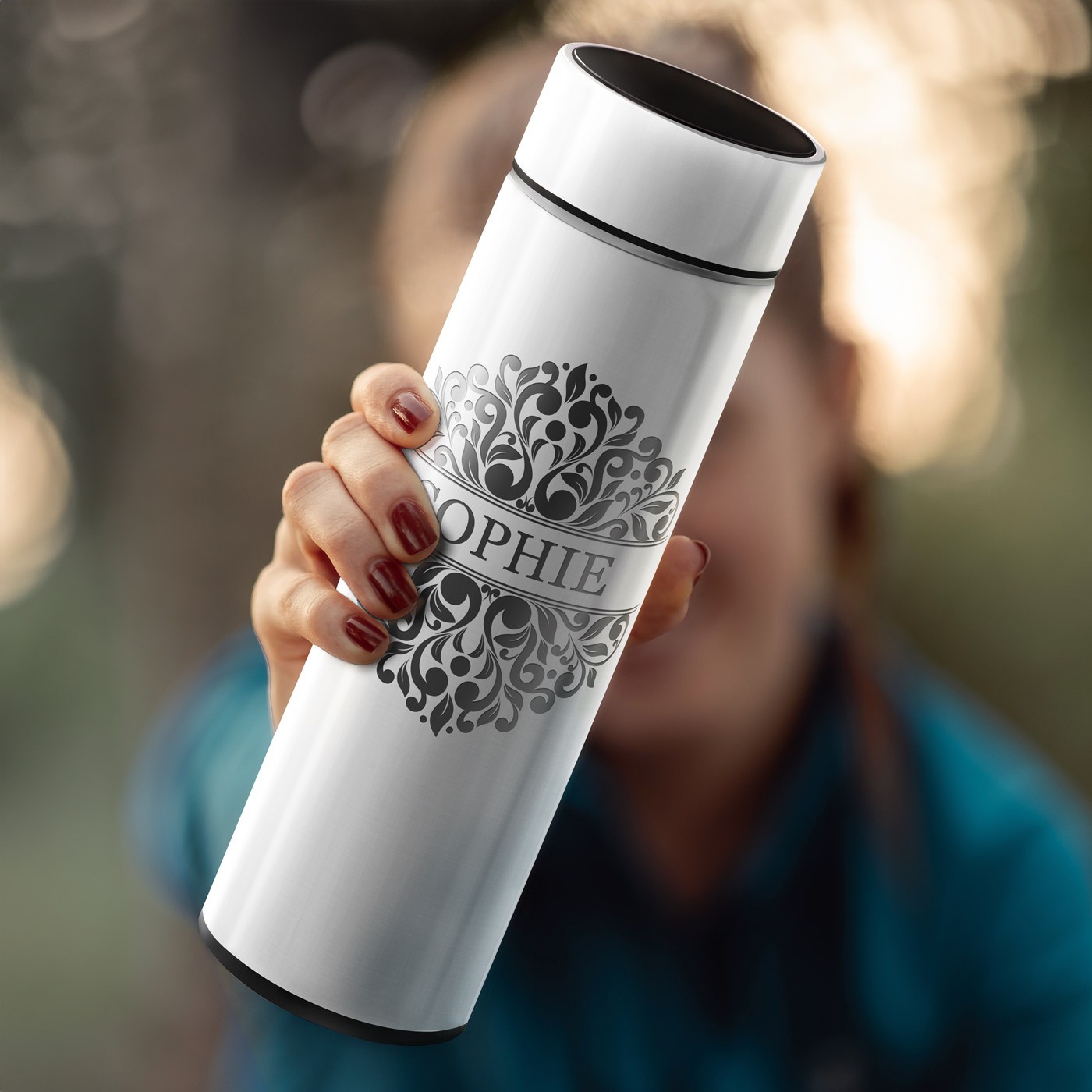 Botella térmica personalizada Murrano con pantalla LED