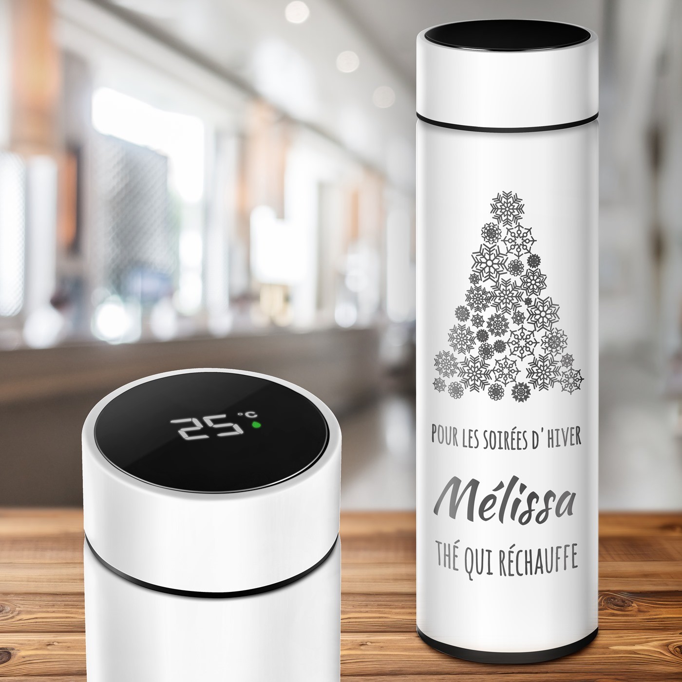 Murrano Personalized Stainless Steel Thermos with LED Temperature Display