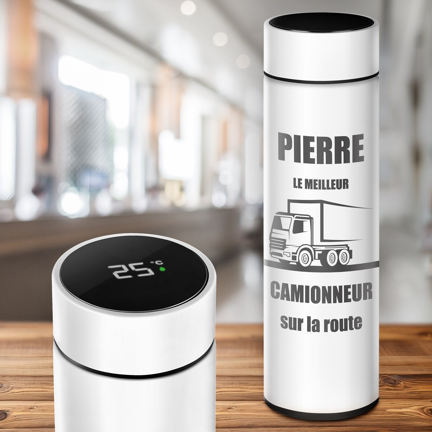Murrano Personalized LED Temperature Display Water Bottle
