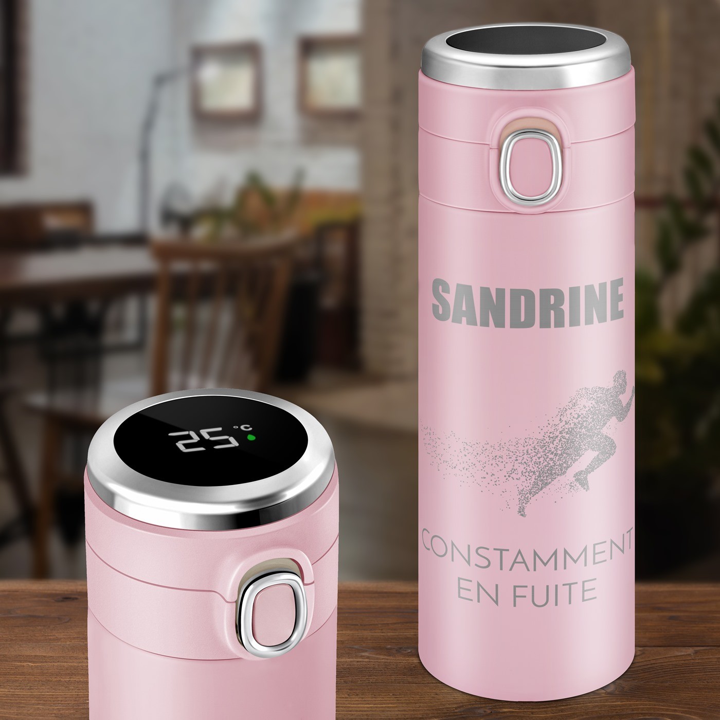Mug Termo de Murrano con Pantalla LED para el Cumpleaños de una Amiga