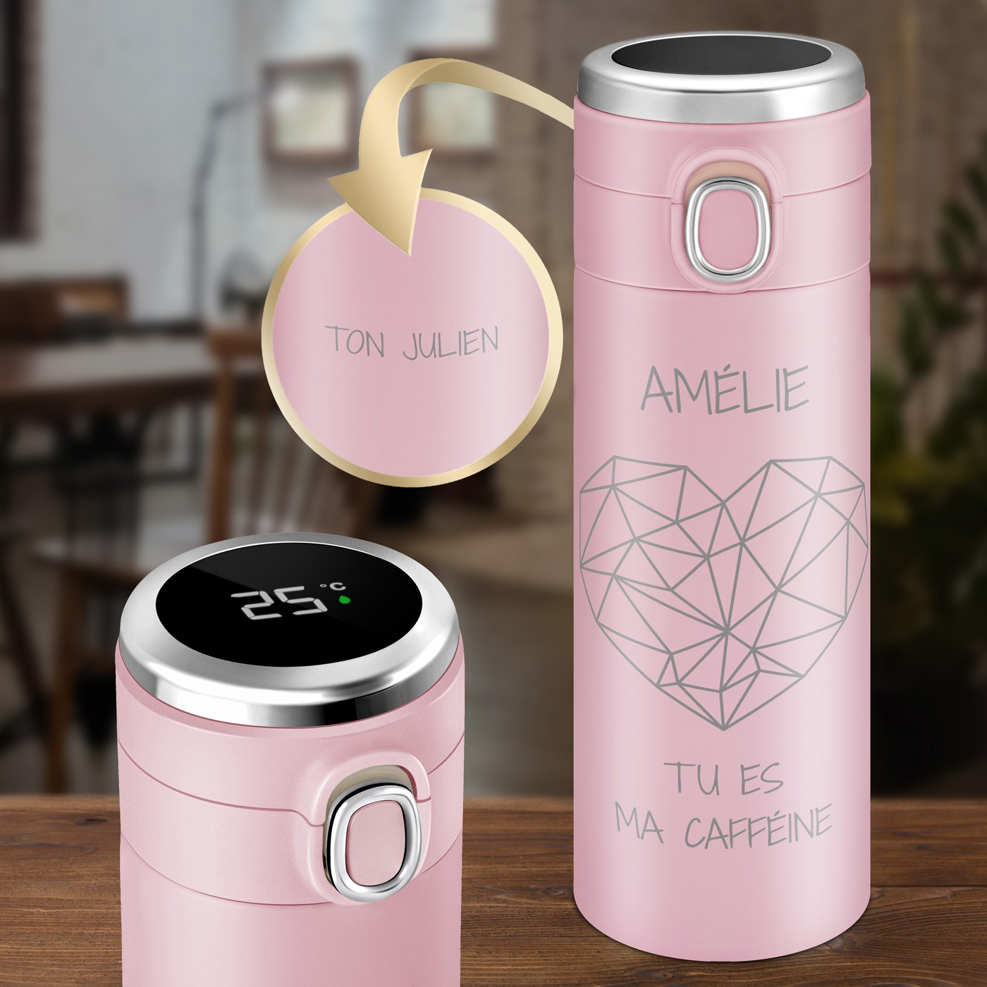 Murrano Travel Mug - Personalized LED Display for Women