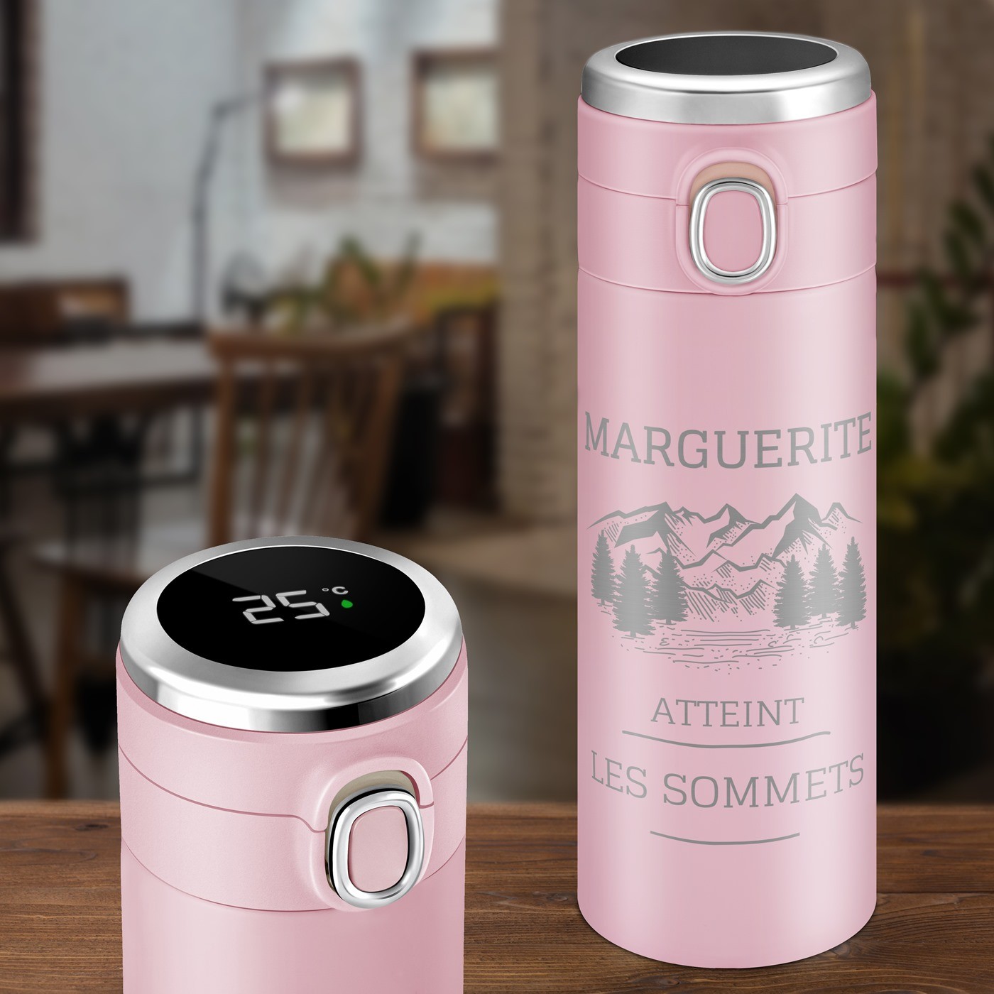 Murrano Insulated Mug with LED Display for Mountain Enthusiast