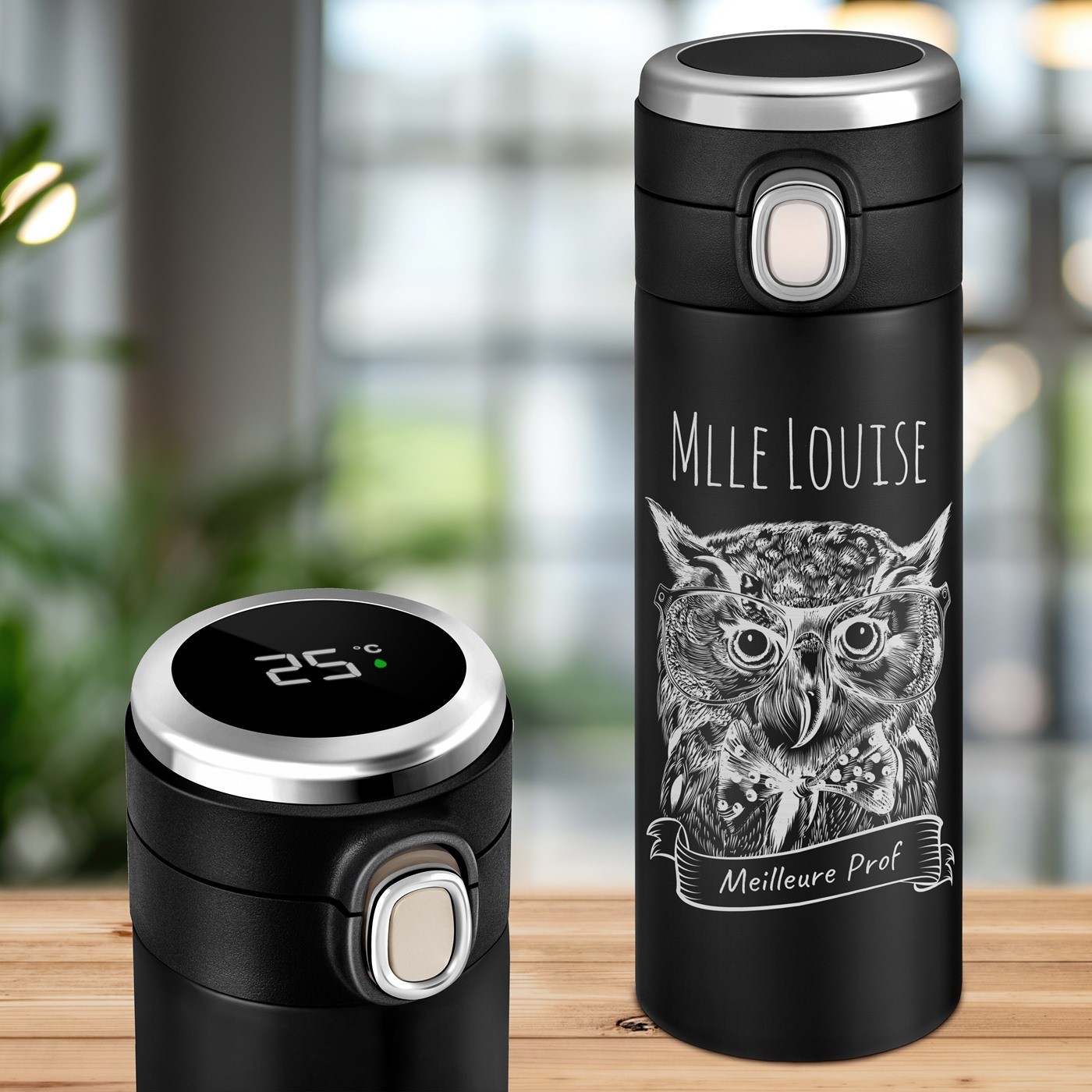 Taza térmica personalizada Murrano con pantalla LED