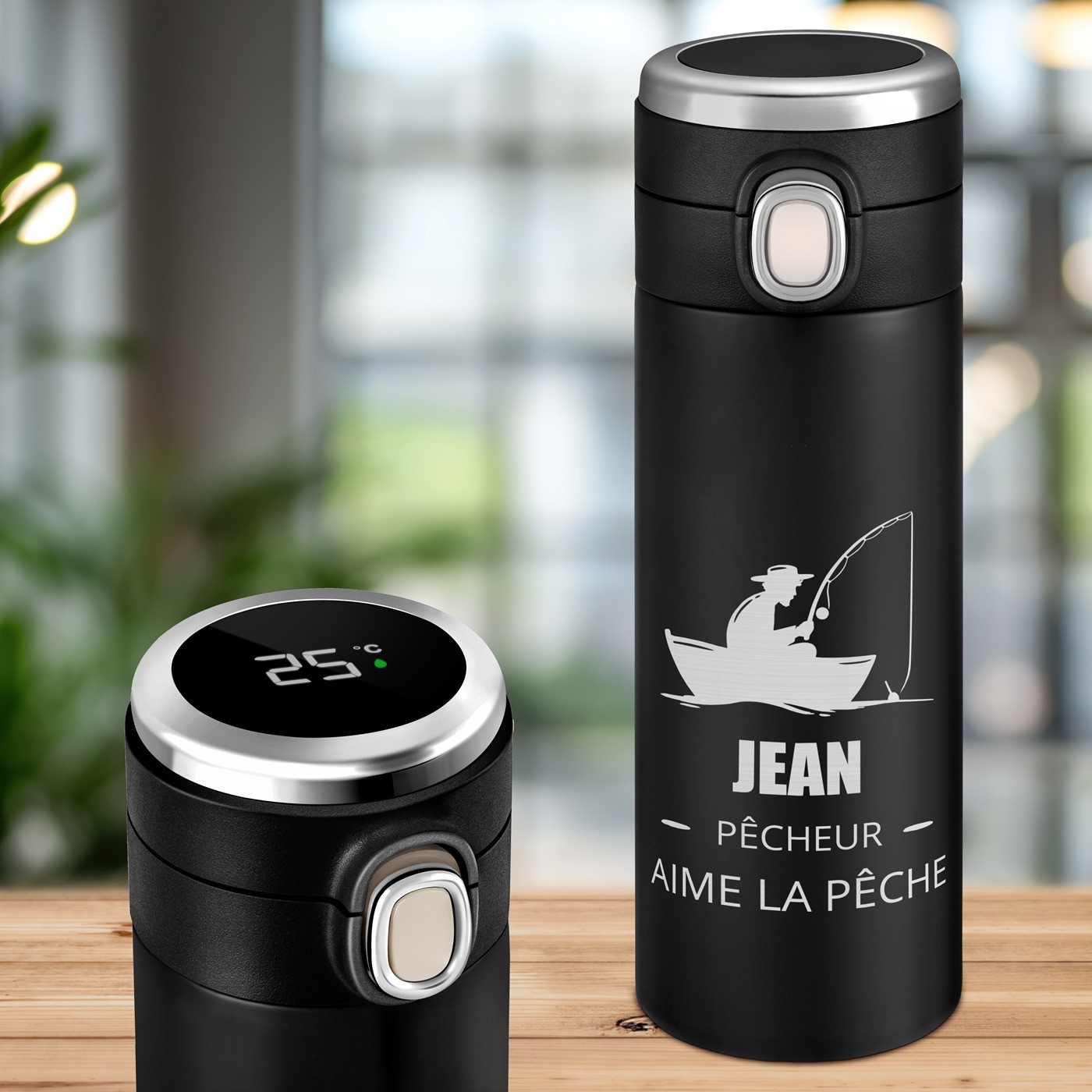 Taza Aislante Murrano con Pantalla LED para el Cumpleaños de Papá