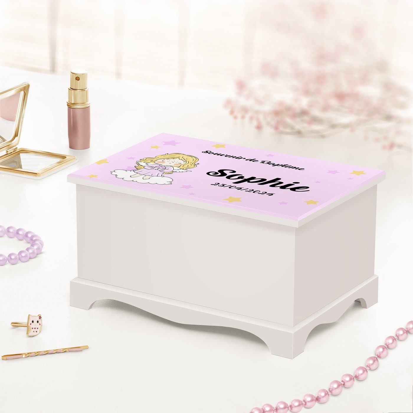 Murrano Personalized Musical Jewelry Box for Little Girls - Baptism