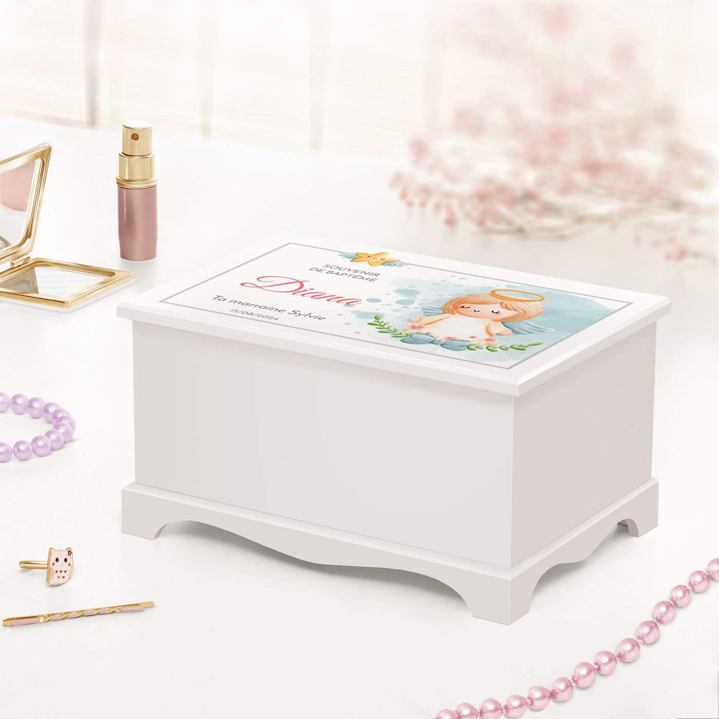 Murrano Personalized Musical Jewelry Box for Goddaughter