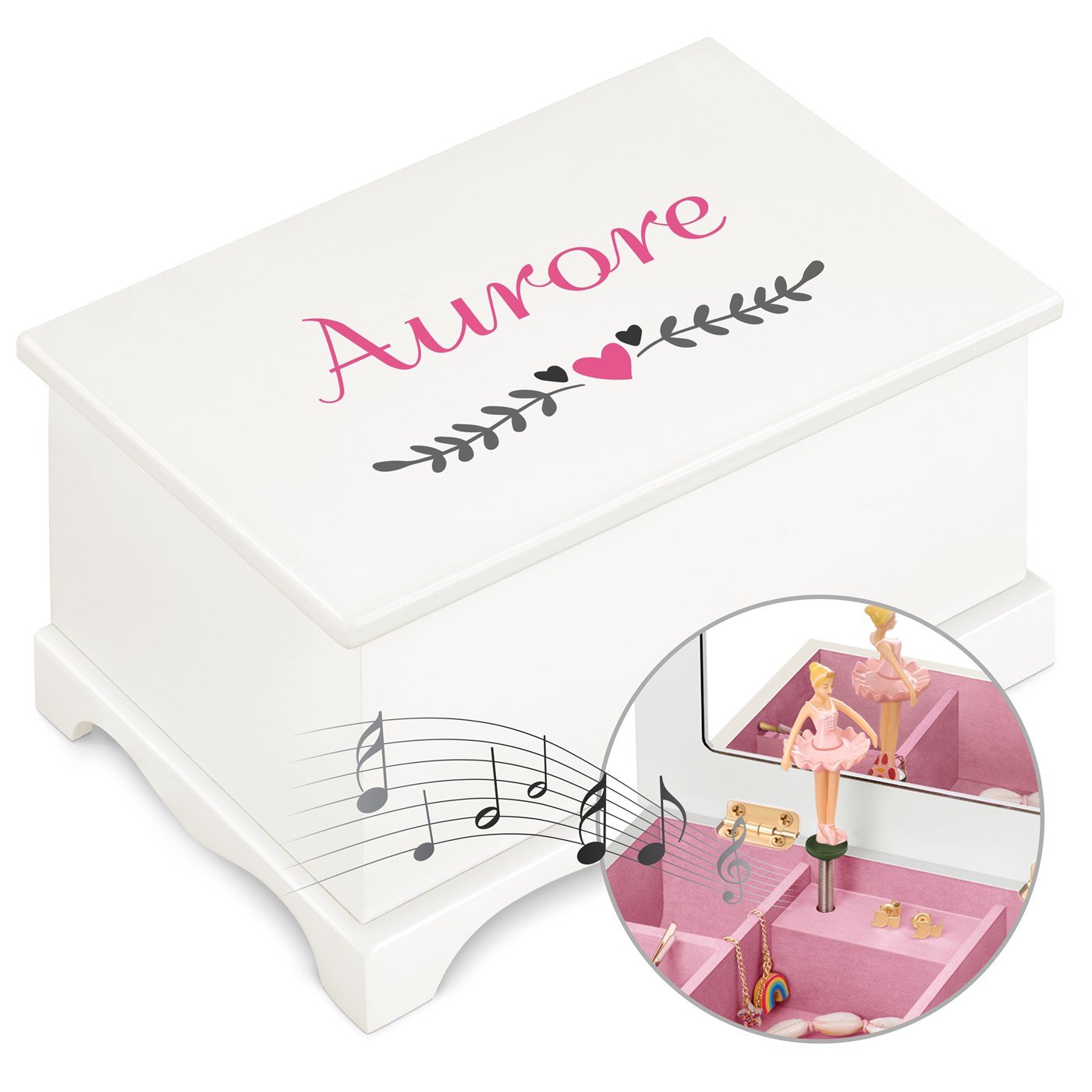 Murrano Personalized Musical Jewelry Box for a Little Girl