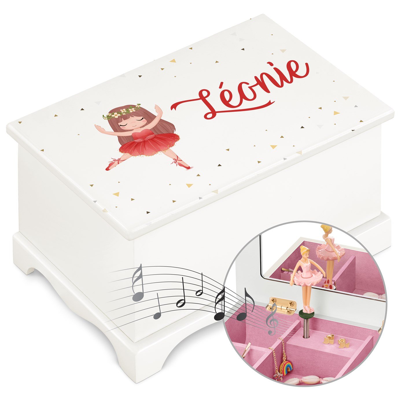 Murrano Personalized Musical Jewelry Box for a Girl's Birthday