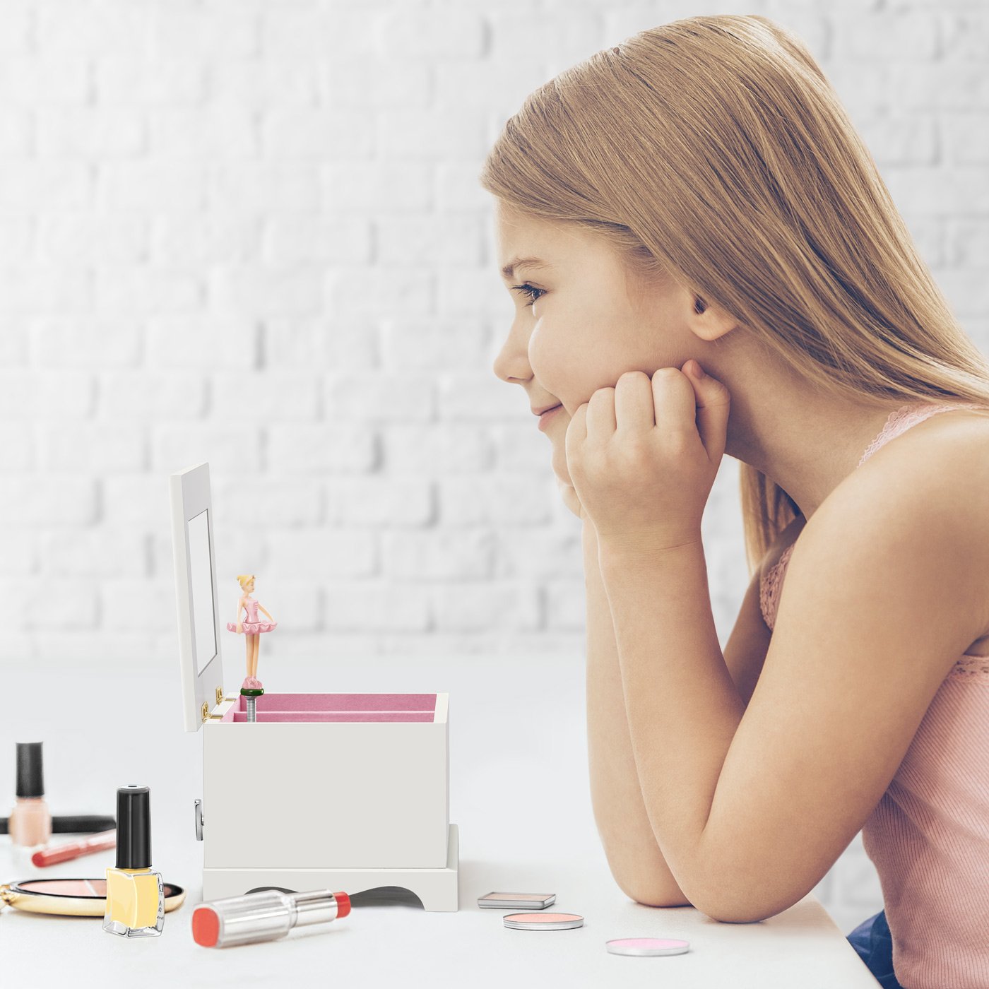 Caja musical de joyas Murrano con impresión para el cumpleaños de mi sobrina