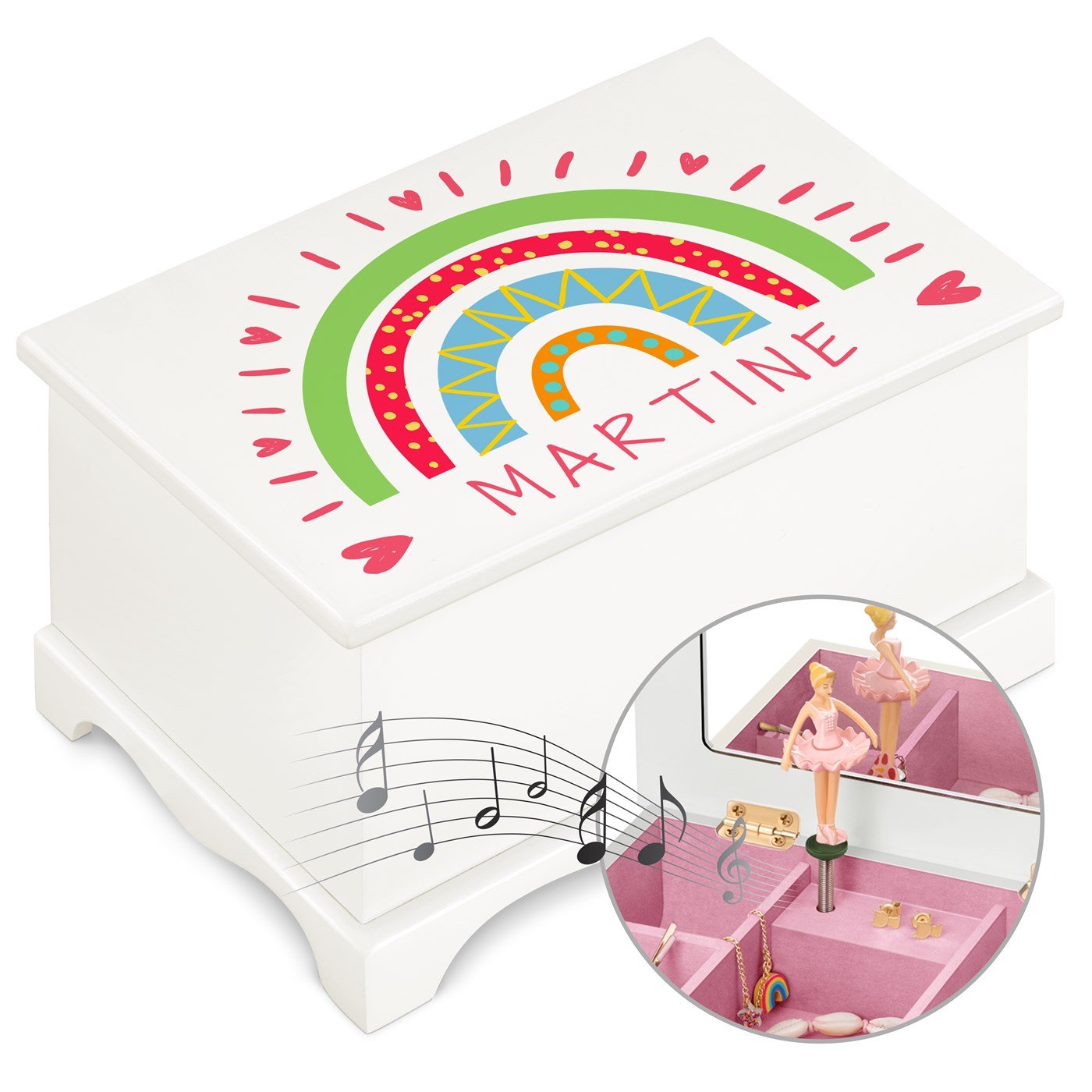 Caja musical Murrano - Niña bailarina personalizada