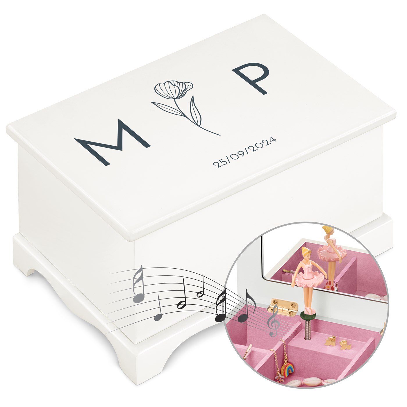 Murrano Musical Jewelry Box - Personalized Couple Dance for Wedding