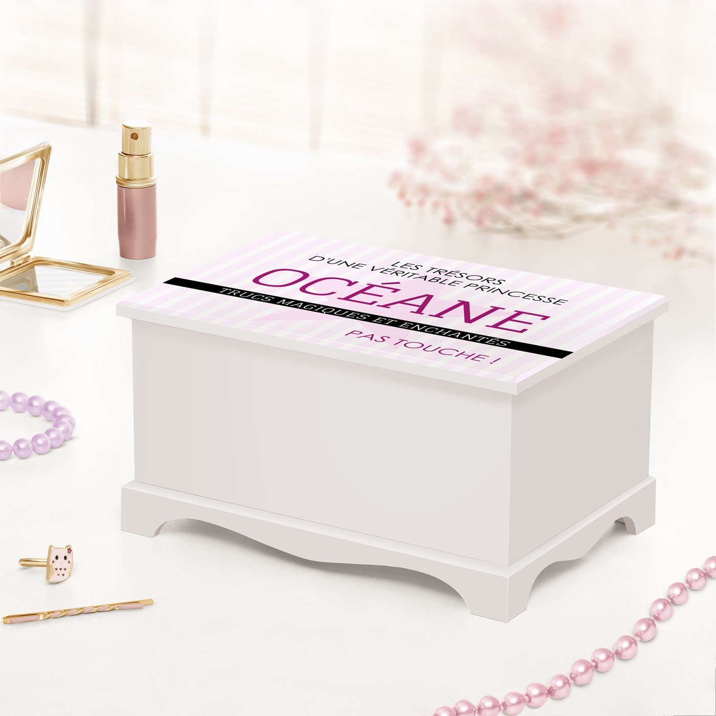 Caja musical de joyas Murrano con impresión de ballet para niñas