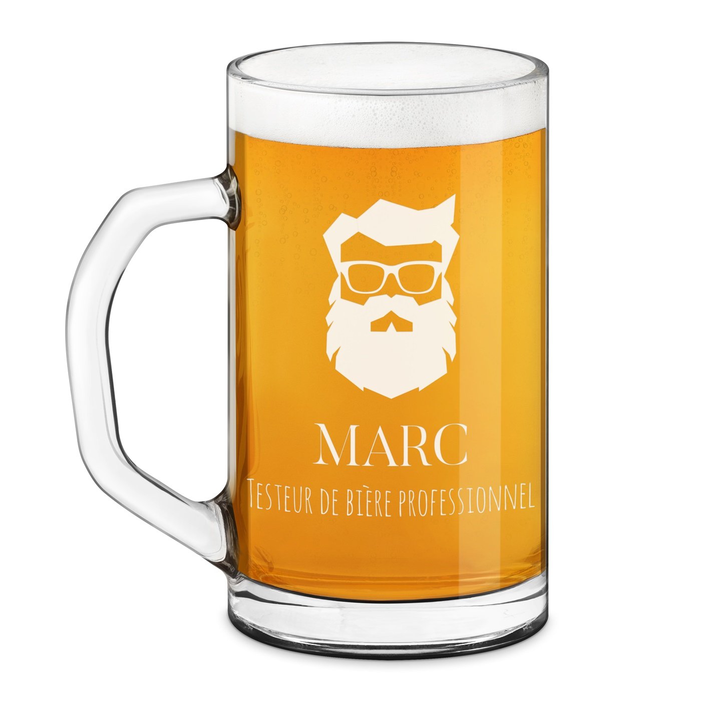 Taza de cerveza geométrica Murrano con grabado láser para hombres amantes de la cerveza