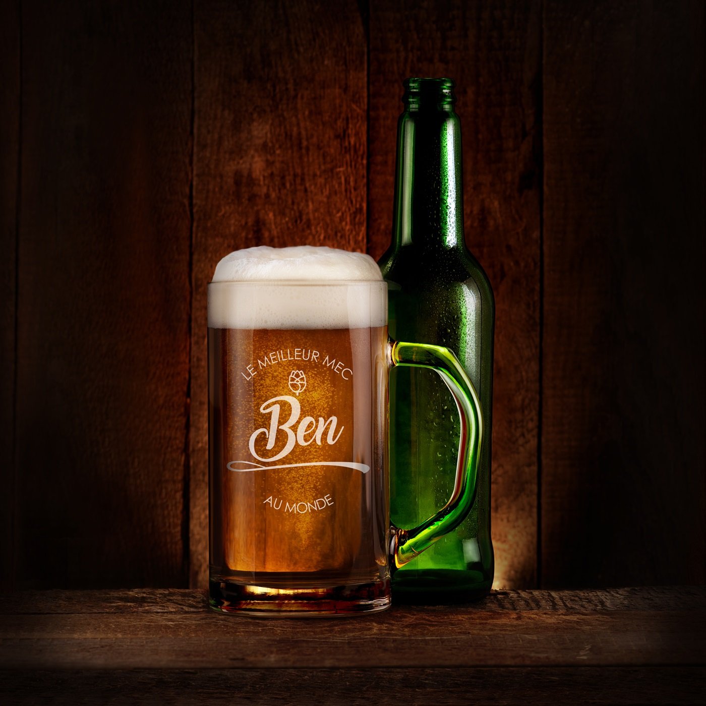Tasse à bière géométrique Murrano gravée au laser pour le meilleur ami