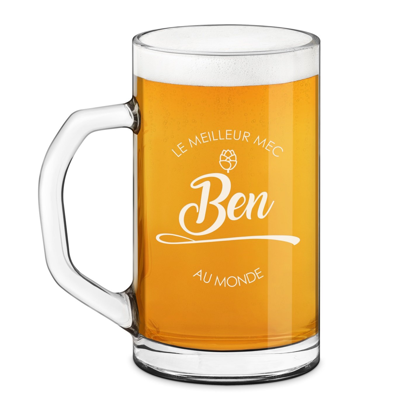 Taza de cerveza geométrica Murrano con grabado láser para el mejor amigo
