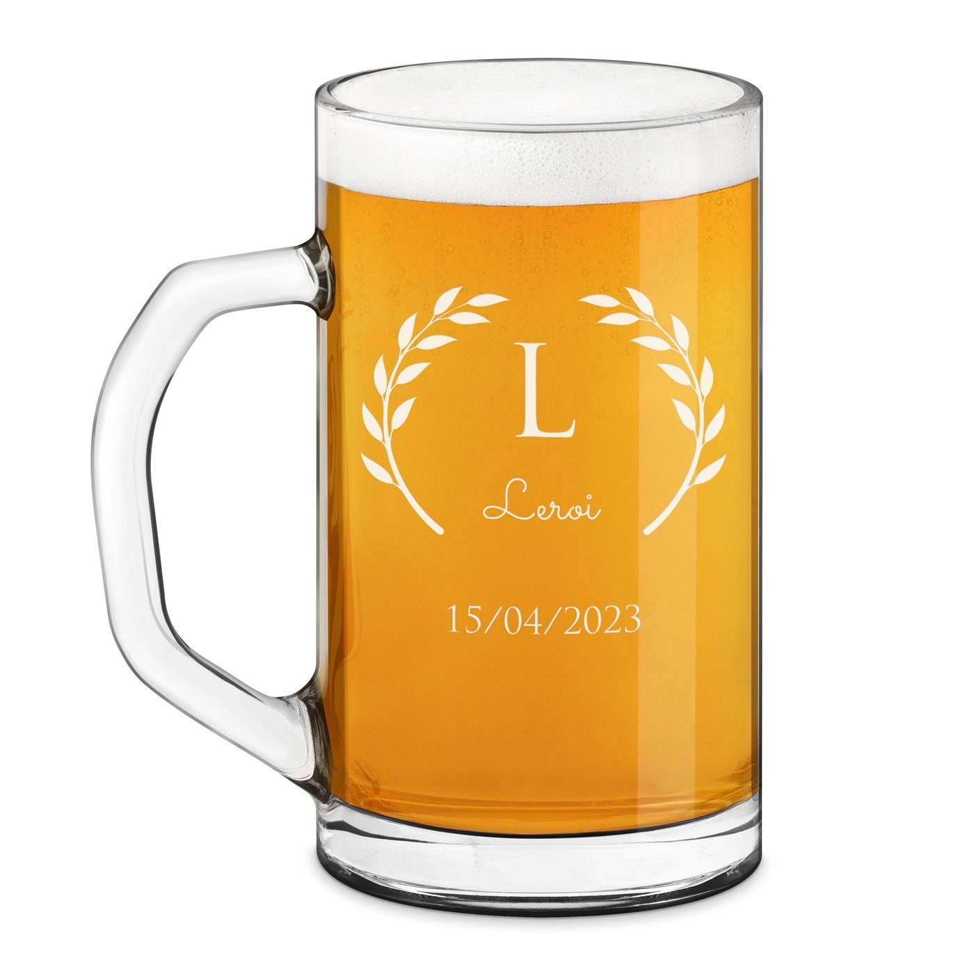 Tasse à bière géométrique Murrano gravée au laser pour homme - Cadeau d'anniversaire