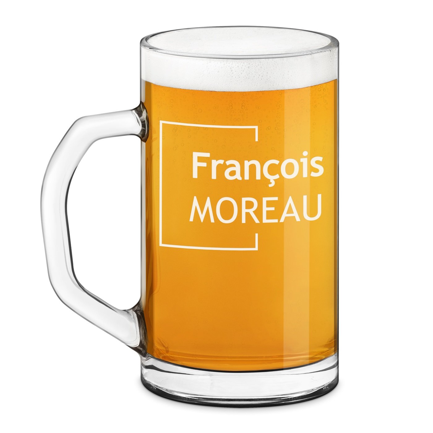 Taza de cerveza geométrica Murrano para hombre con texto grabado