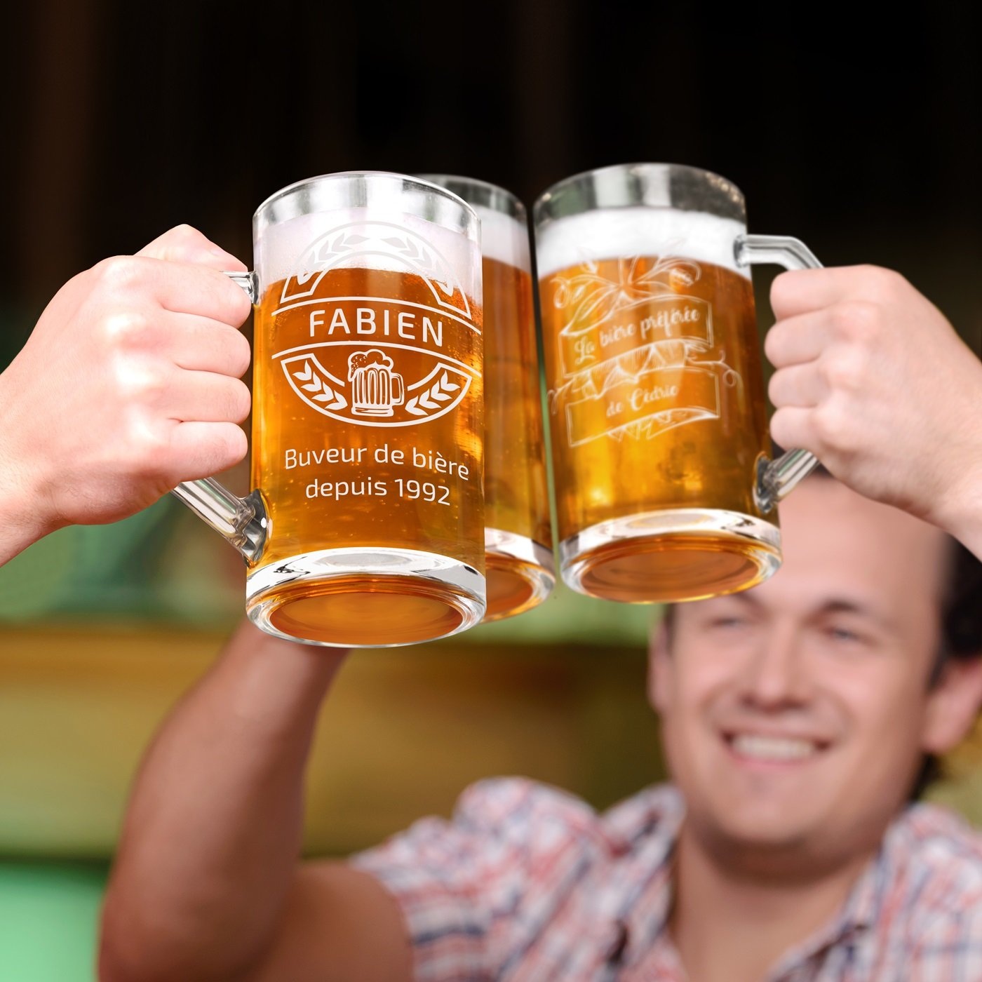 Taza de cerveza geométrica Murrano para amantes de la cerveza - Regalo de aniversario