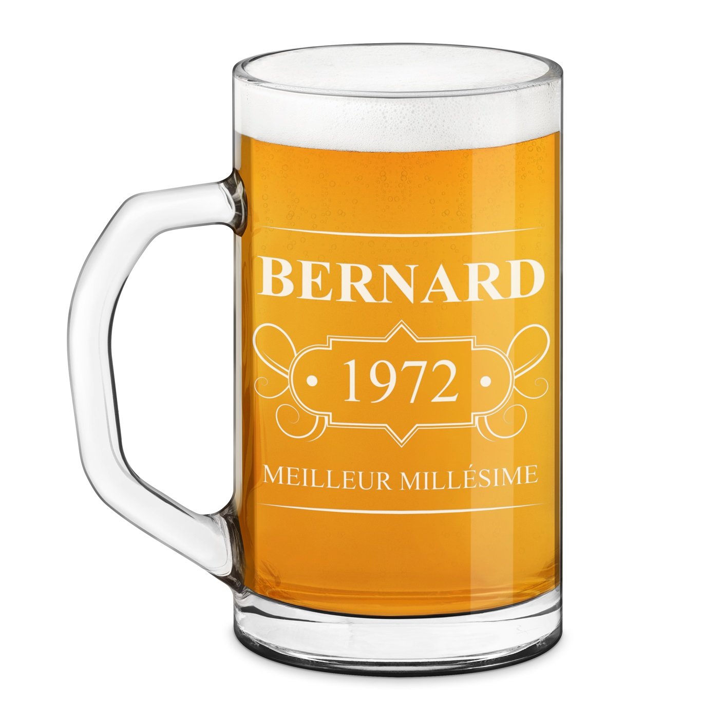Taza de cerveza geométrica Murrano con grabado láser para caballeros