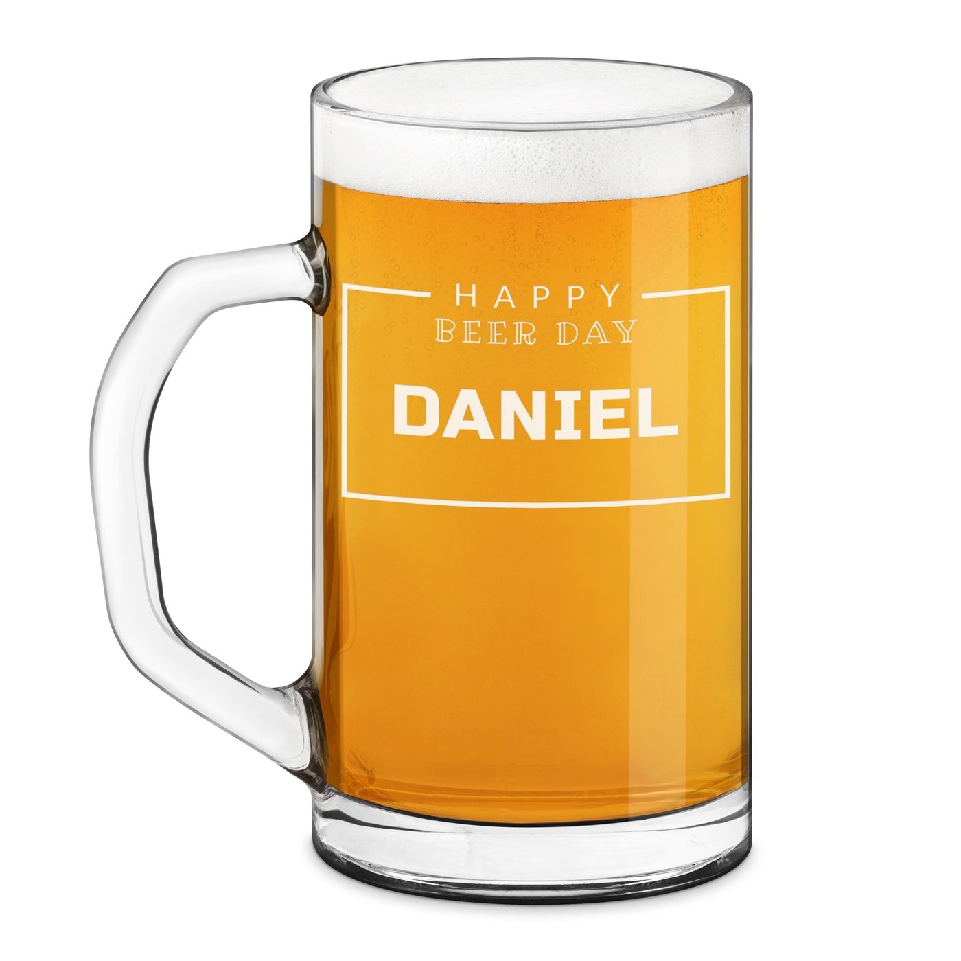 Tasse à bière géométrique Murrano avec gravure au laser pour Joyeux anniversaire de la bière