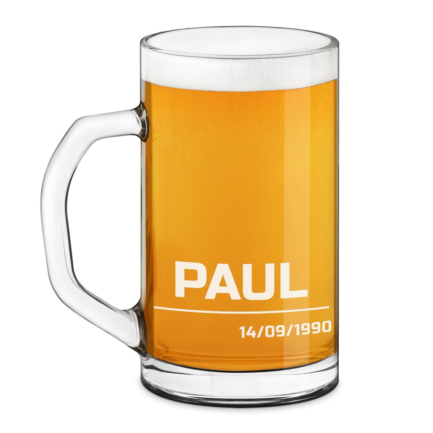 Tasse à bière géométrique Murrano avec gravure au laser pour ami gentleman