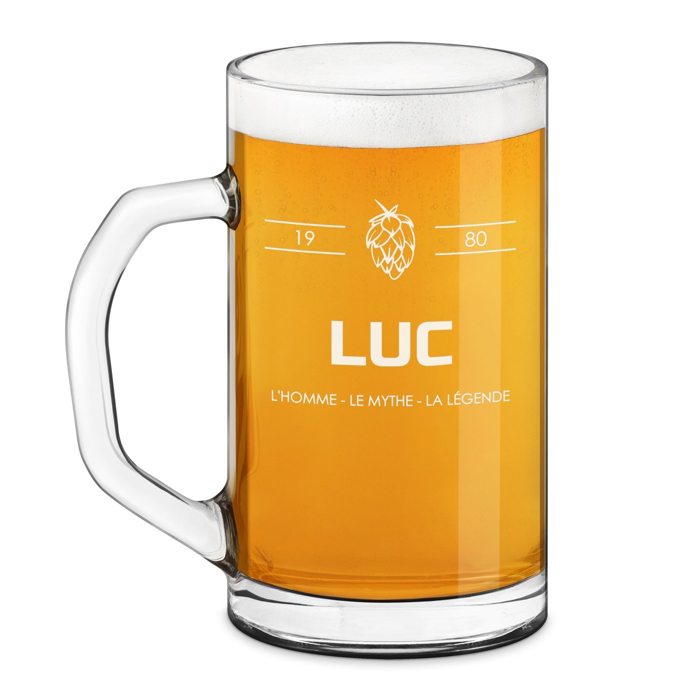 Murrano Geometric Beer Mug with Laser Engraving for Mythical Legend Men