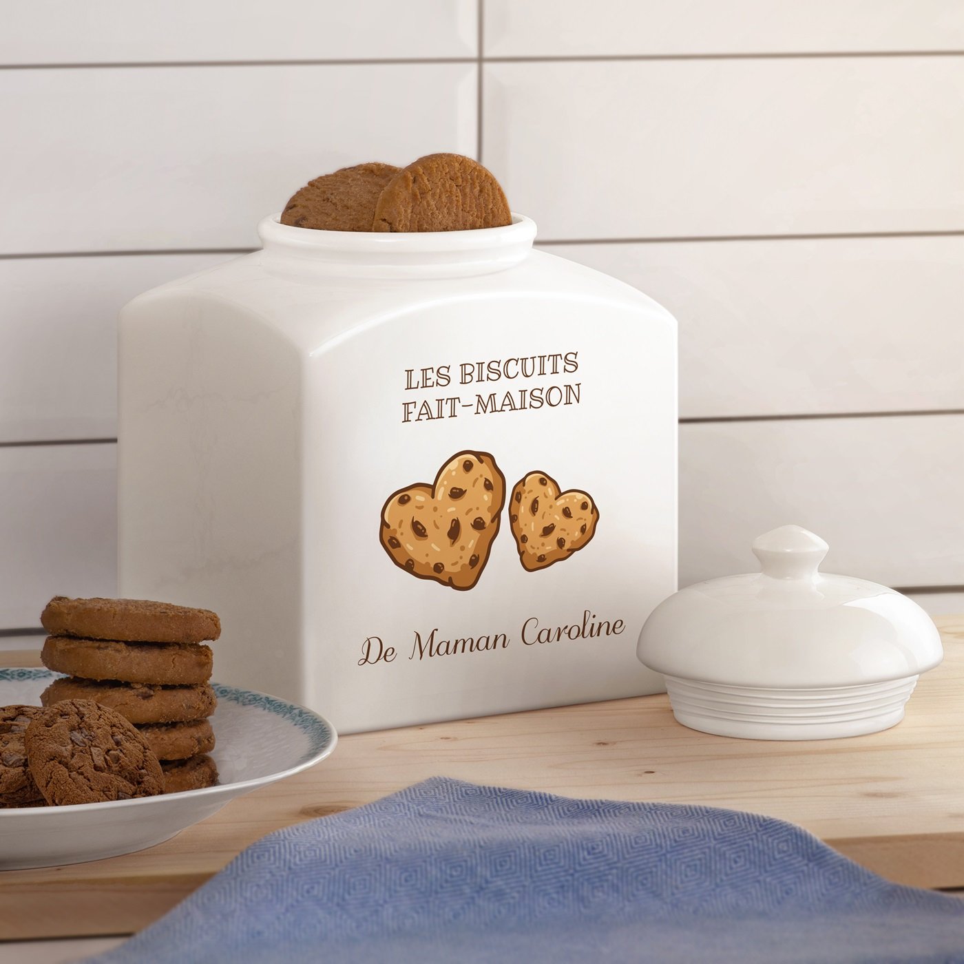 Murrano Ceramic Cookie Jar with Personalized Print for Mom