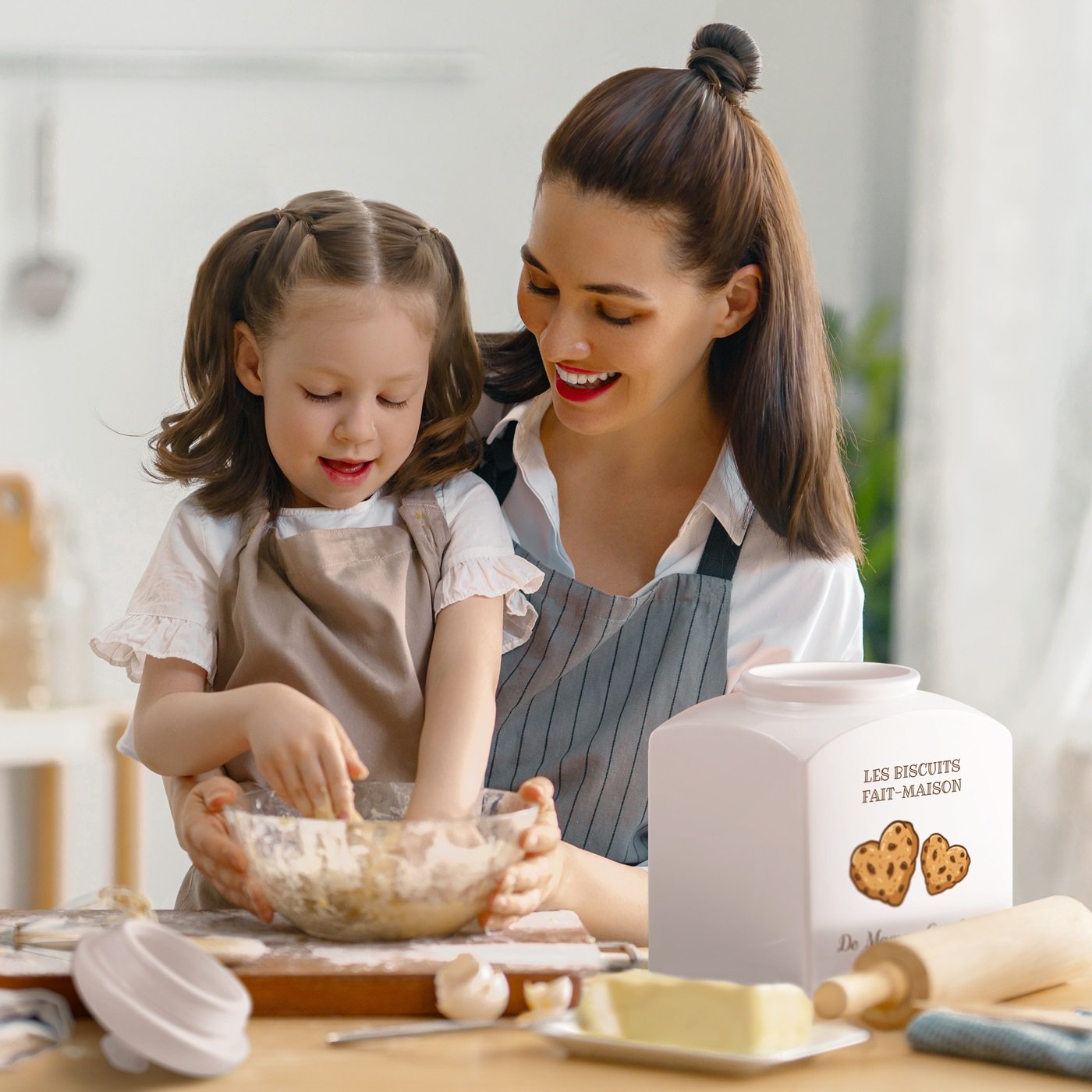 Murrano Ceramic Cookie Jar with Personalized Print for Mom