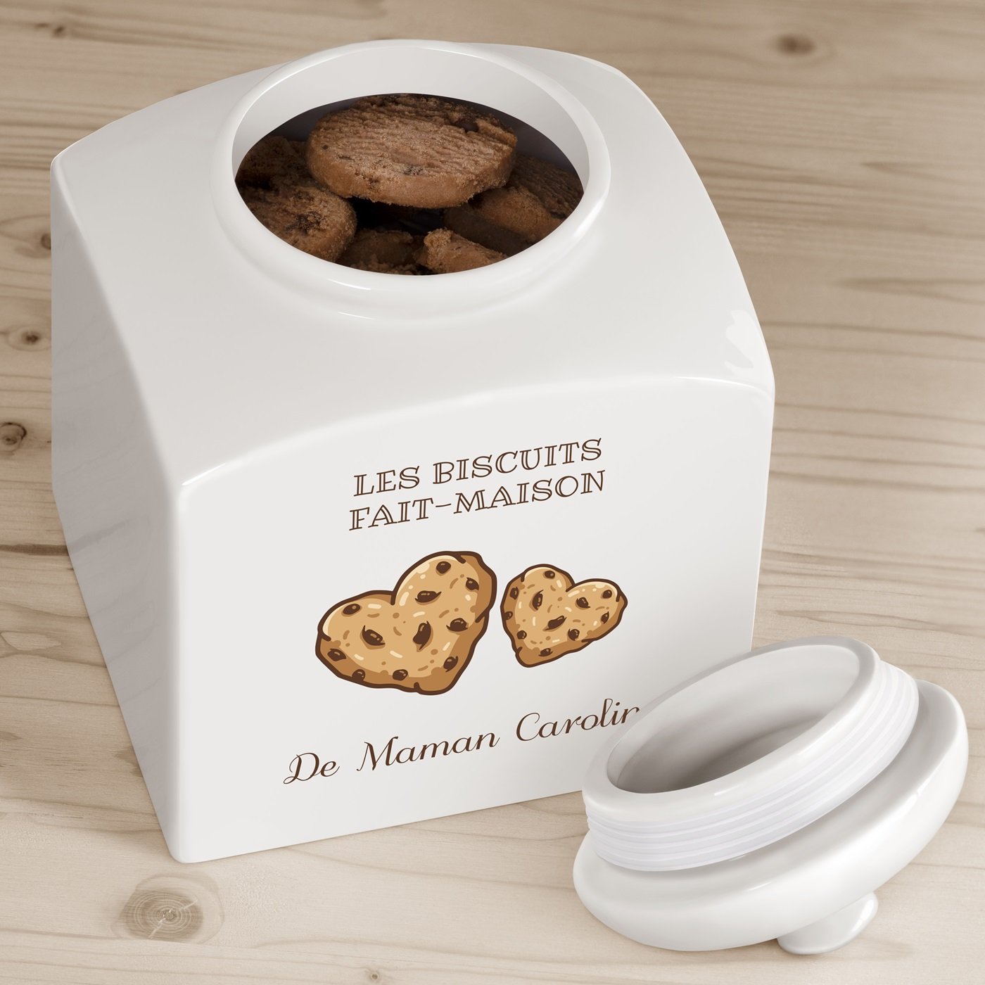 Murrano Ceramic Cookie Jar with Personalized Print for Mom
