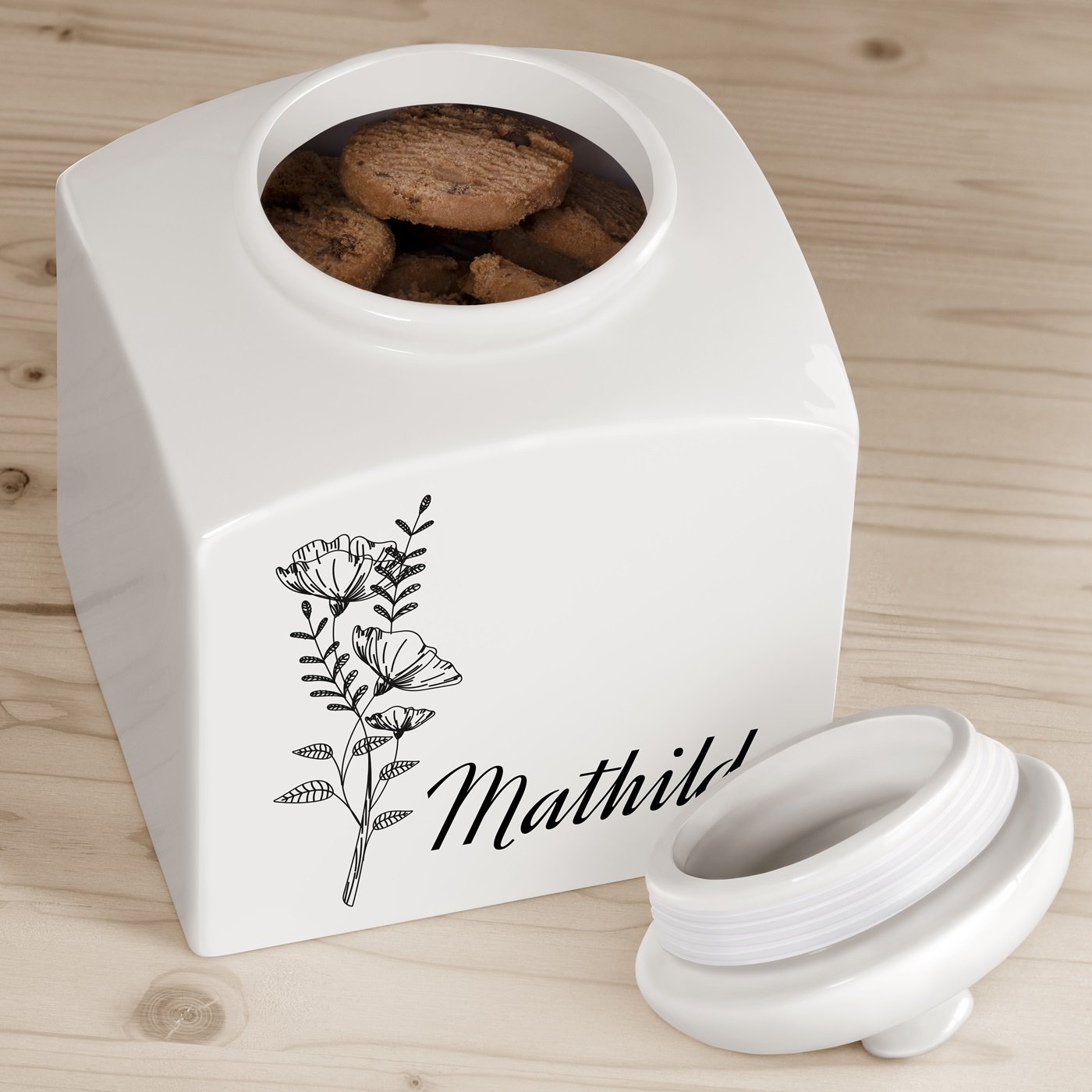 Jarra de galletas cerámica personalizada Murrano para ella