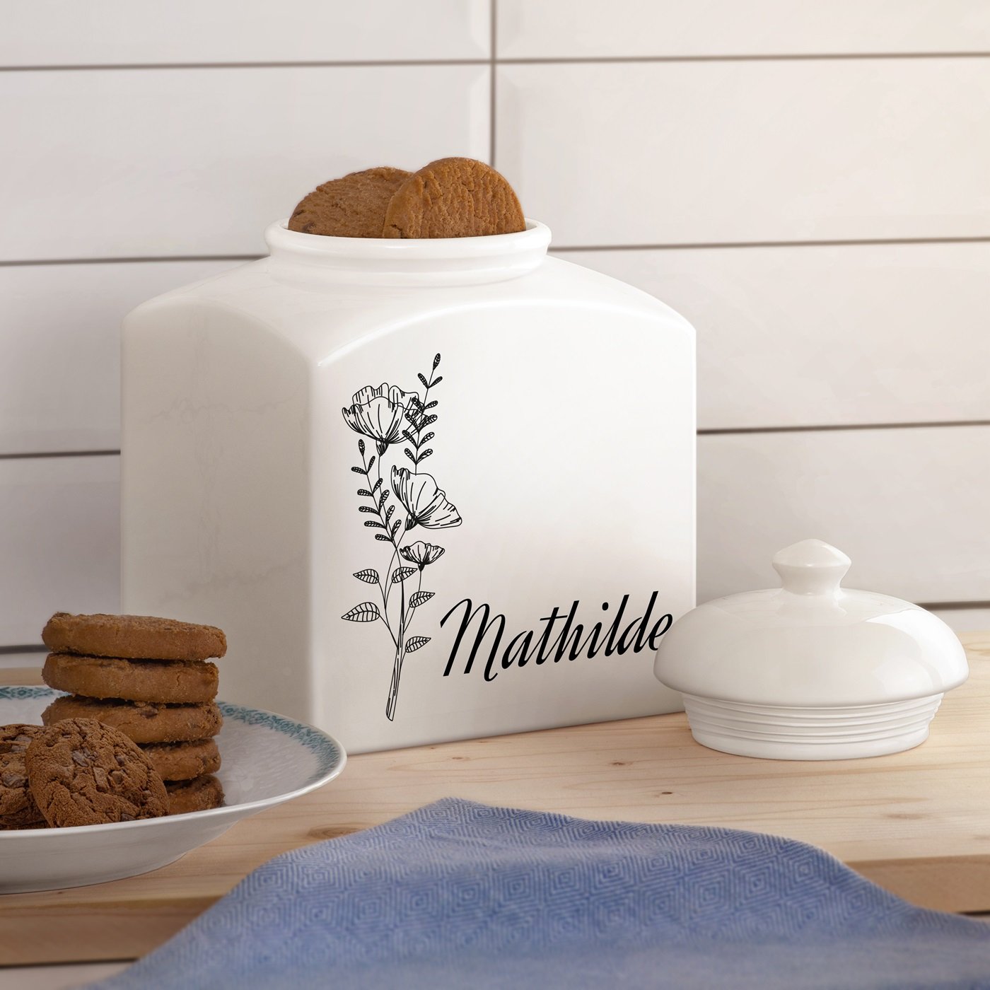 Jarra de galletas cerámica personalizada Murrano para ella