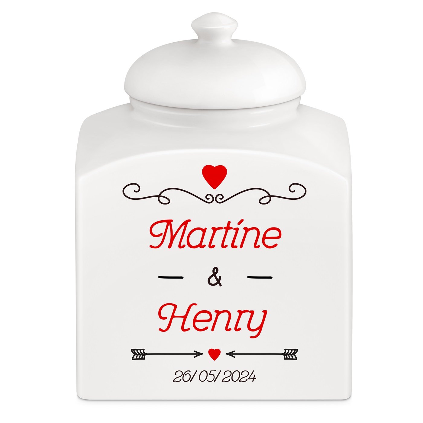 Murrano Custom Ceramic Cookie Jar for Parents' Wedding Anniversary