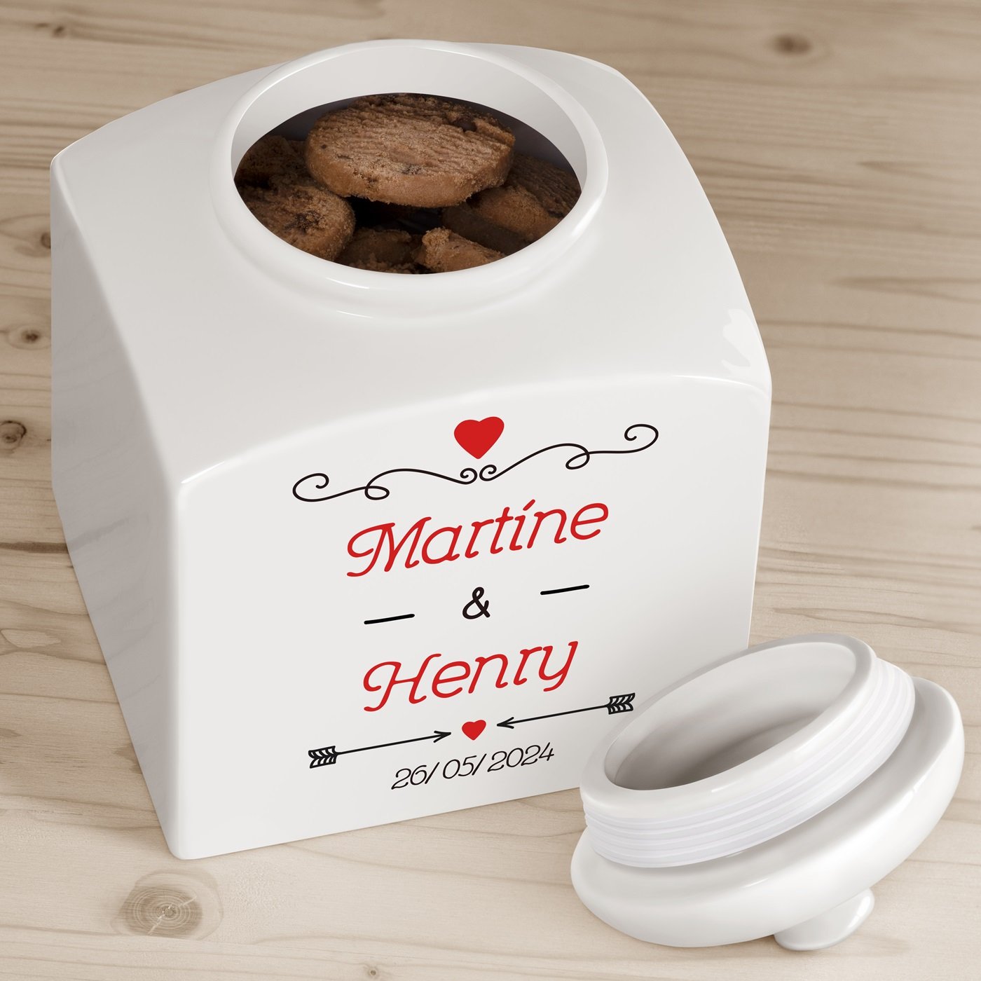 Murrano Custom Ceramic Cookie Jar for Parents' Wedding Anniversary