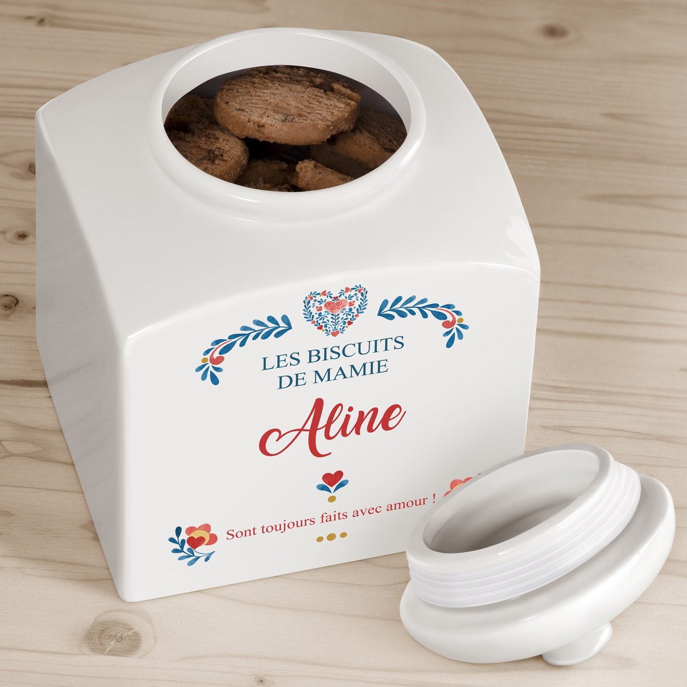 Jarra de galletas de cerámica personalizada de Murrano para el Día de las Abuelas