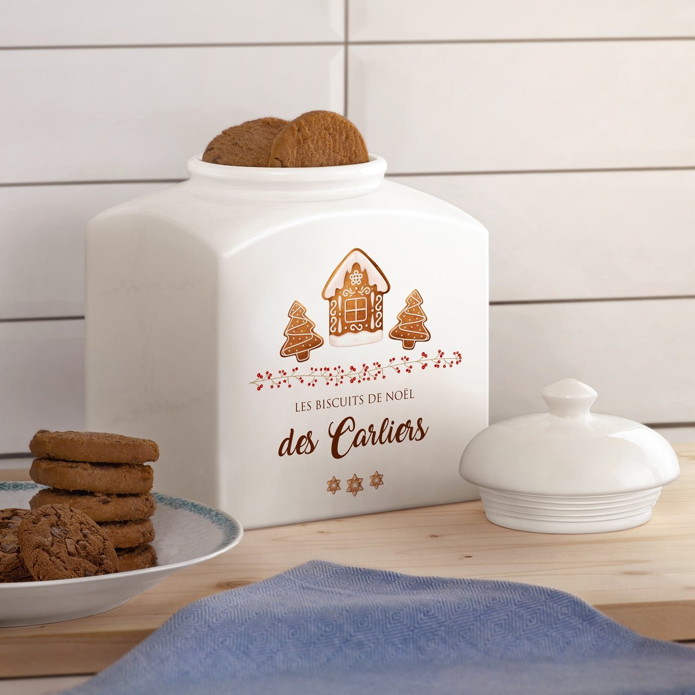 Jarre à biscuits en céramique Murrano personnalisée pour couples