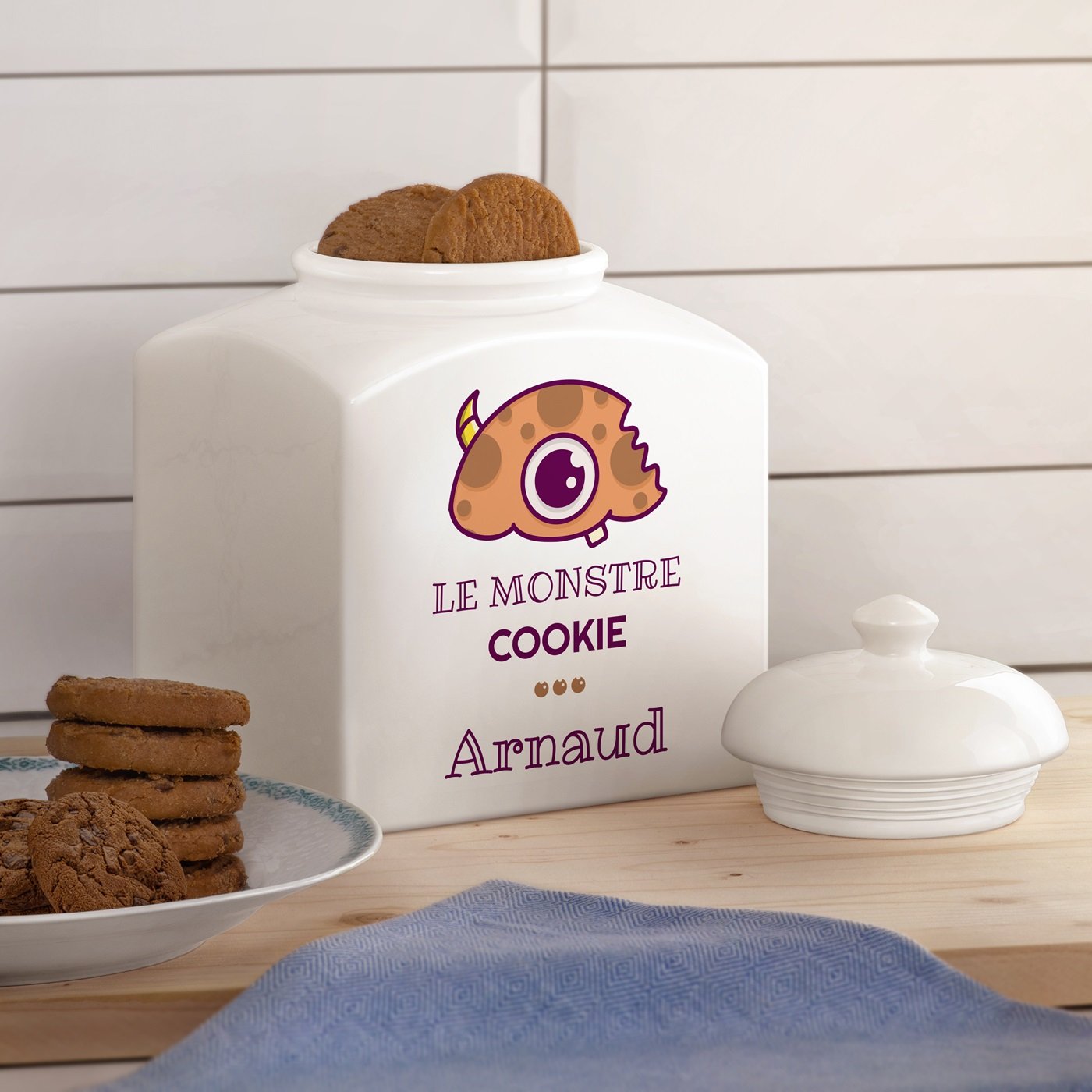 Pot à biscuits en céramique personnalisé pour homme de Murrano