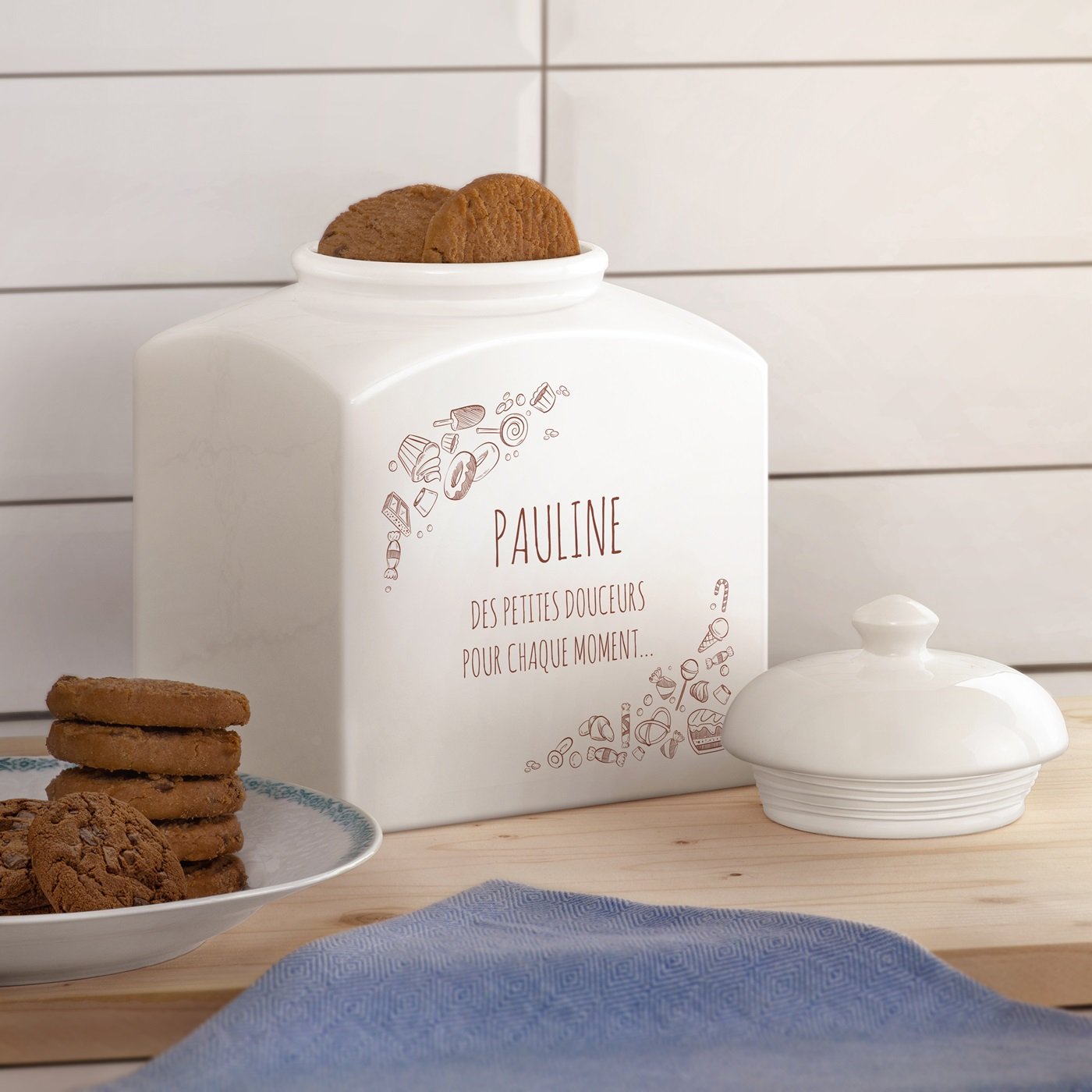 Jarre à biscuits en céramique personnalisée Murrano pour un anniversaire