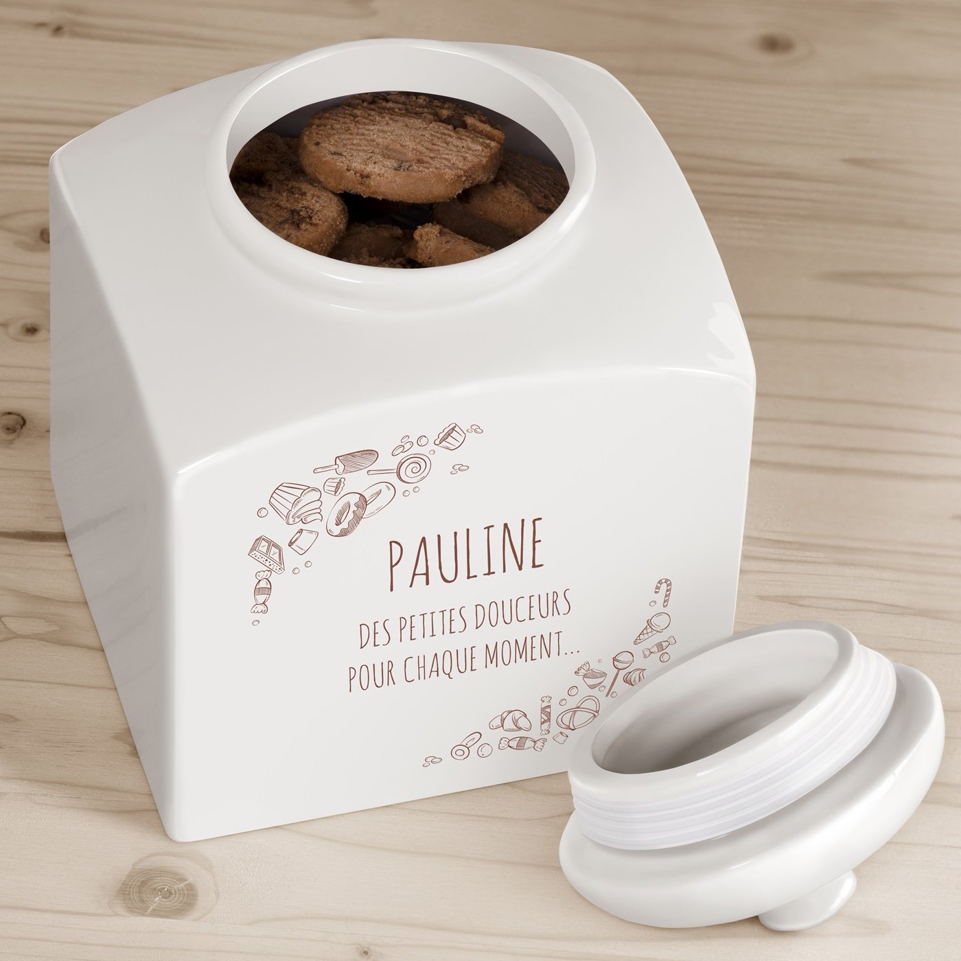 Murrano Ceramic Cookie Jar with Personalized Engraving for Her Birthday