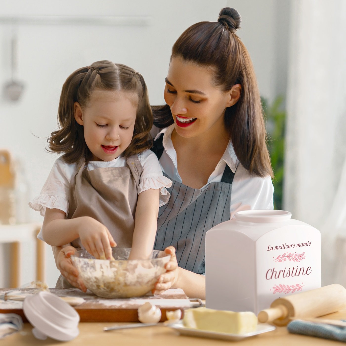 Jarre à biscuits en céramique personnalisée Murrano pour la meilleure grand-mère