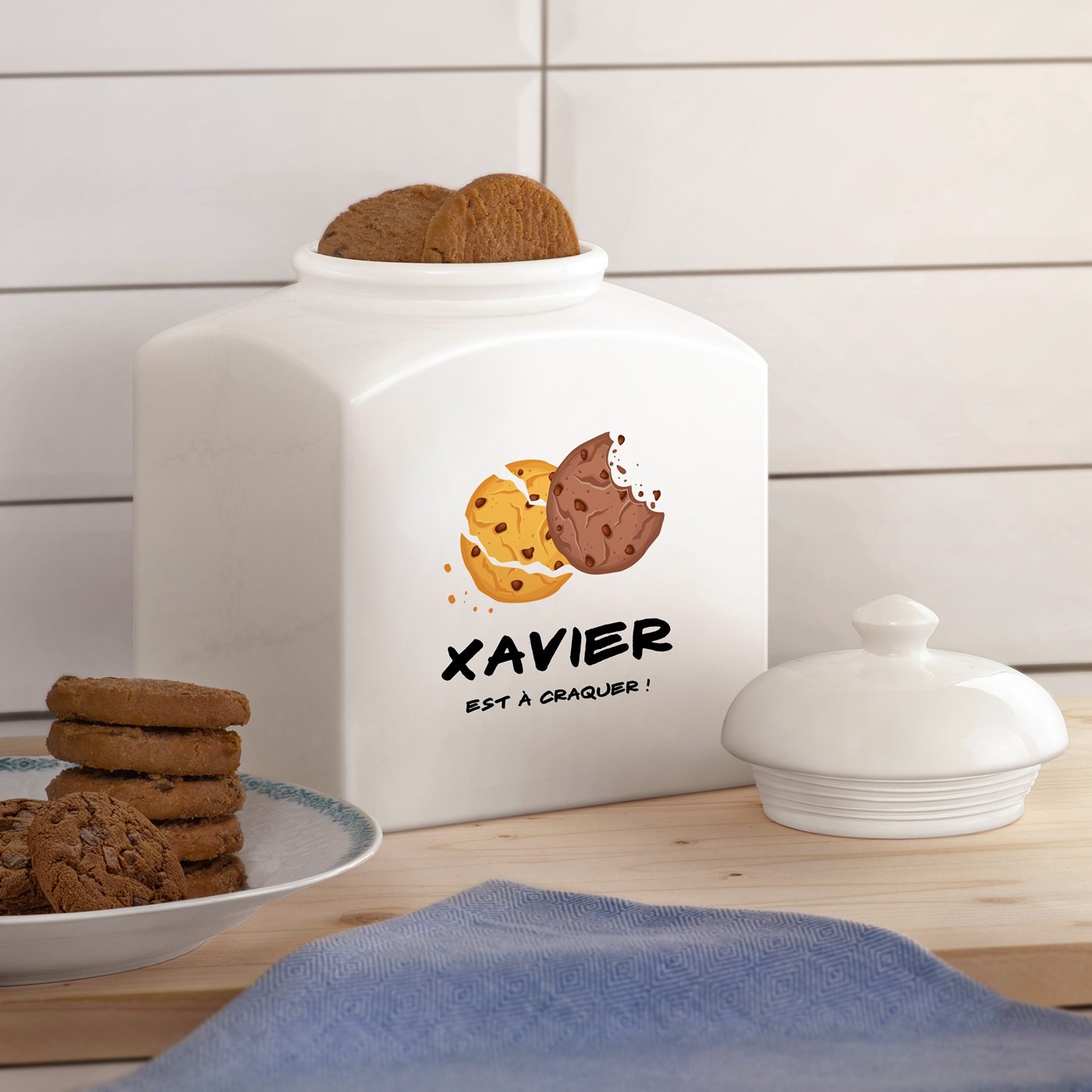 Jarre à biscuits en céramique Murrano personnalisée pour homme