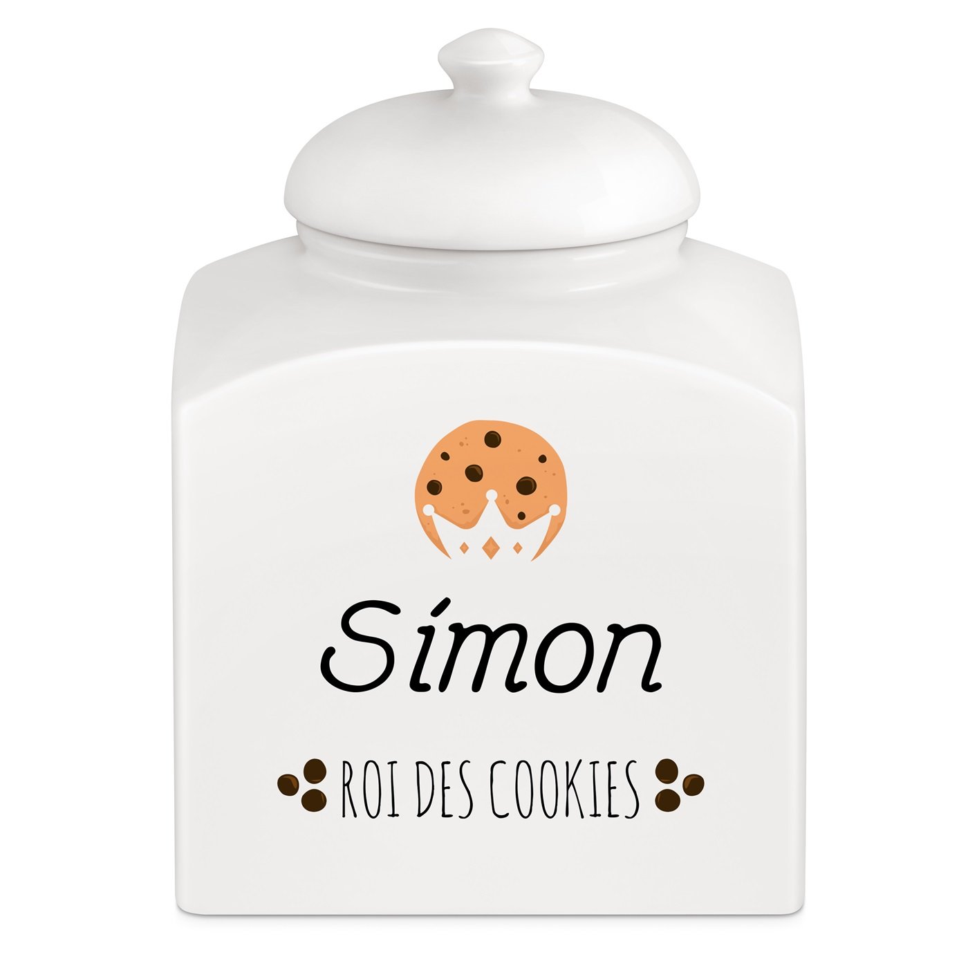 Jarra de galletas cerámica Murrano - Rey de las galletas personalizado