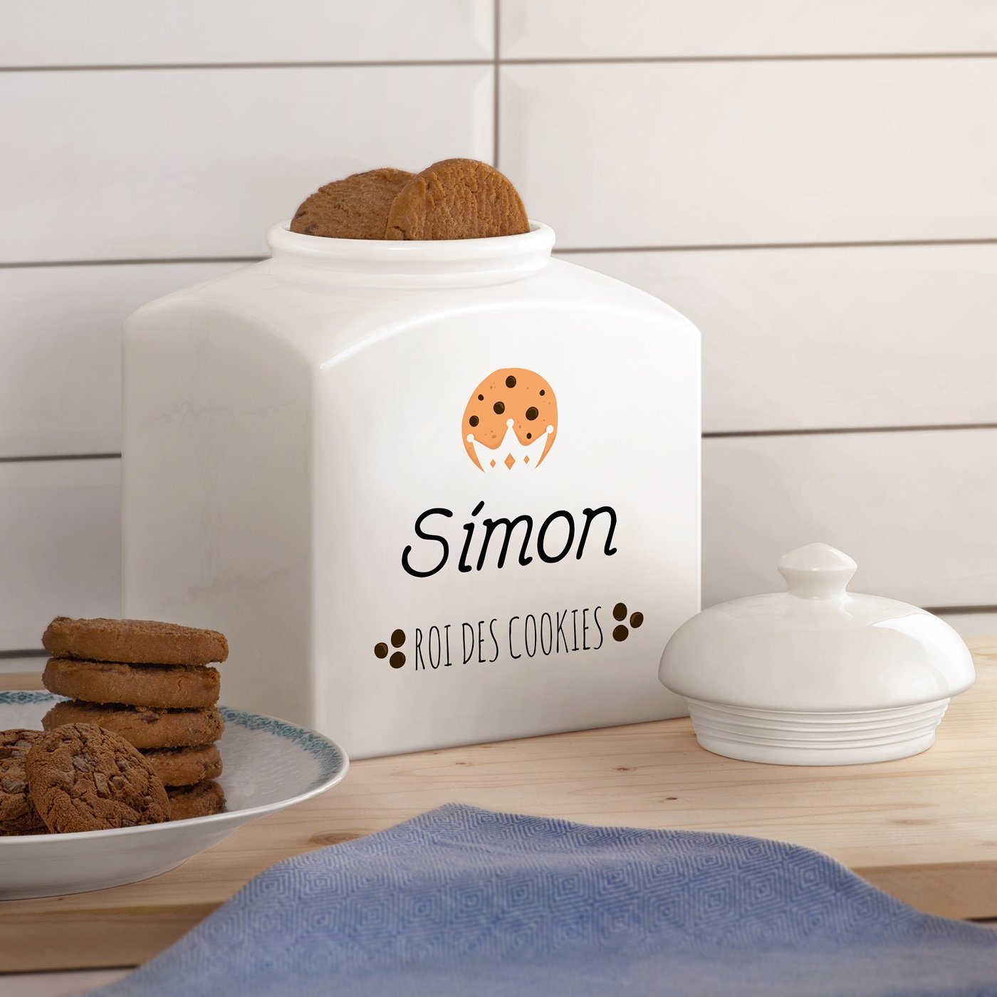 Murrano Ceramic Cookie Jar - Customized King of Cookies