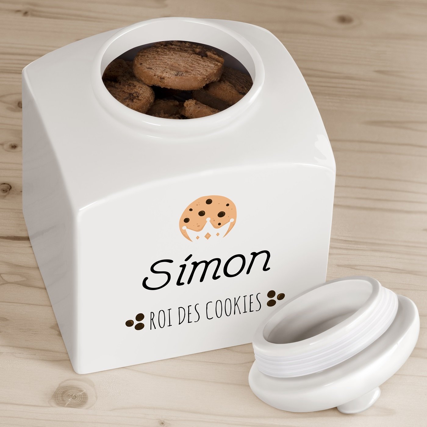 Jarra de galletas cerámica Murrano - Rey de las galletas personalizado