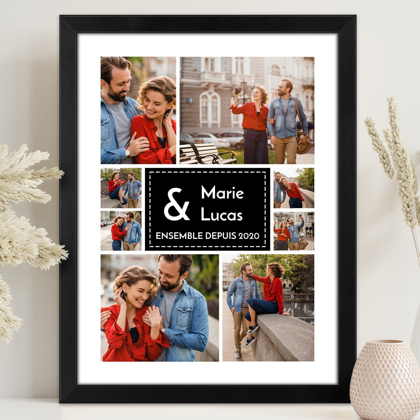 Affiche encadrée personnalisée Murrano pour couples