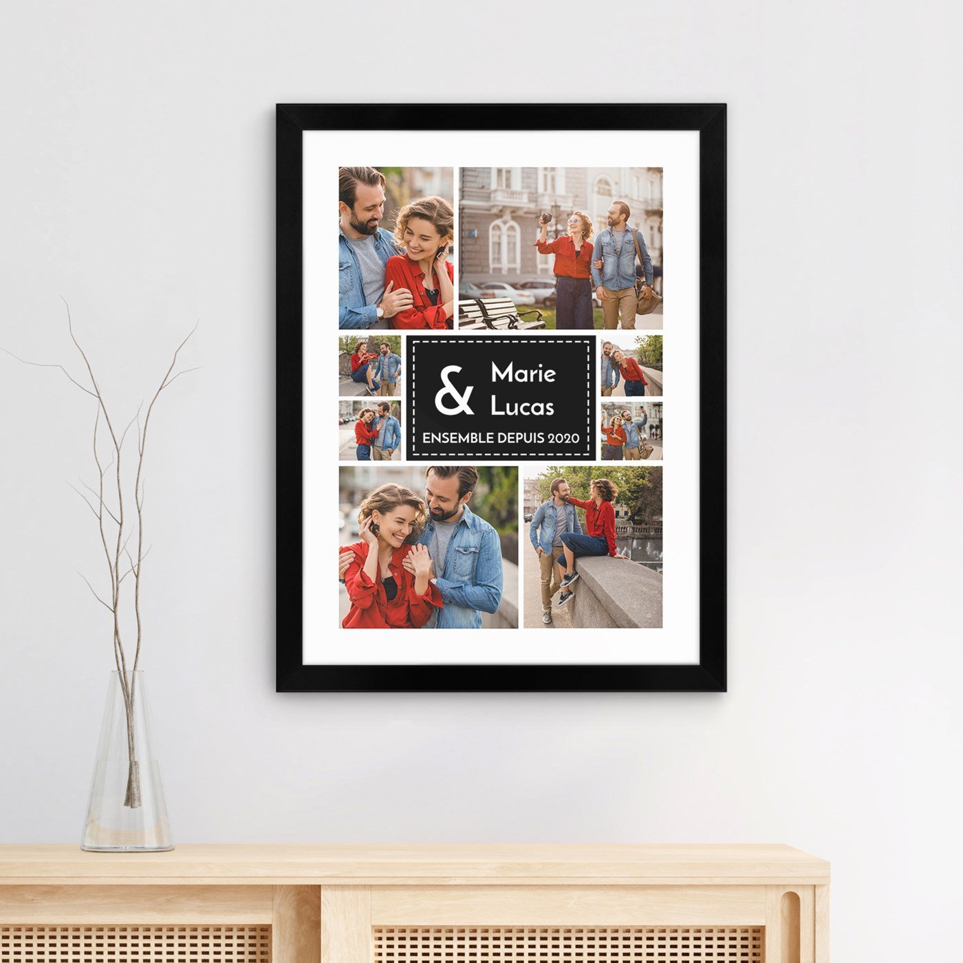 Affiche encadrée personnalisée Murrano pour couples