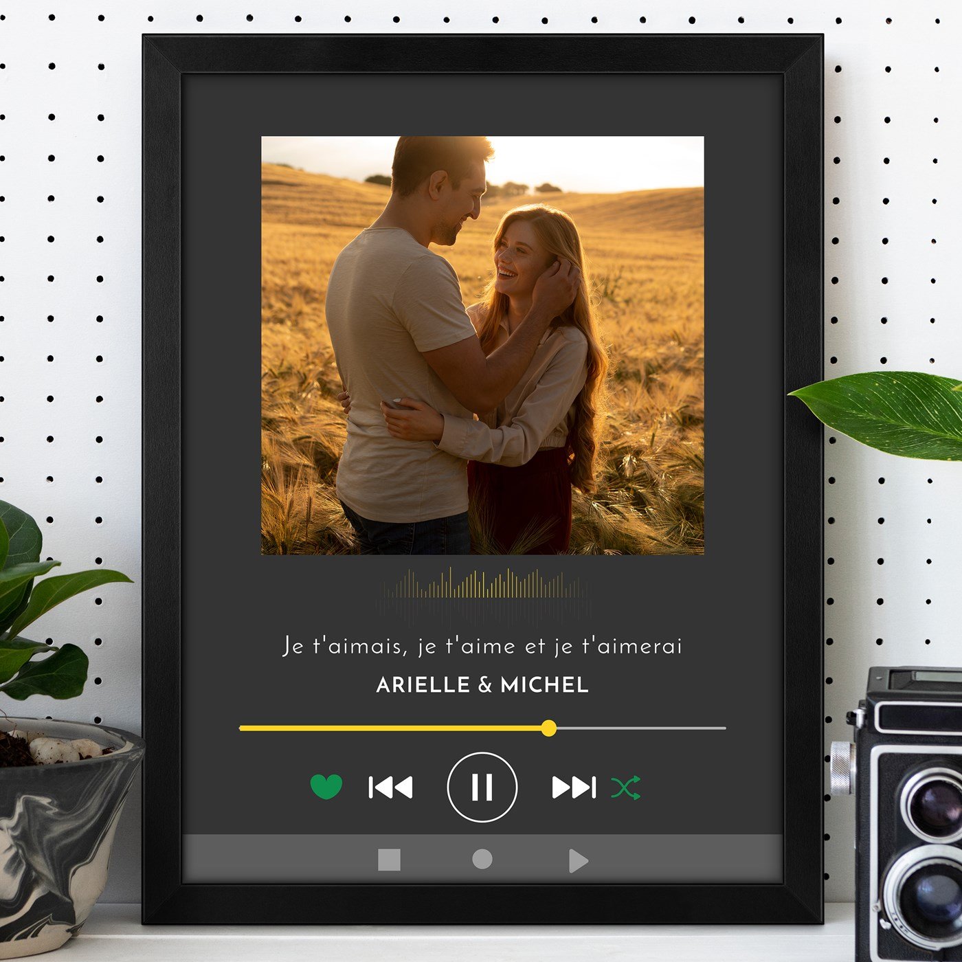 Poster encadré personnalisé pour couple musical Murrano