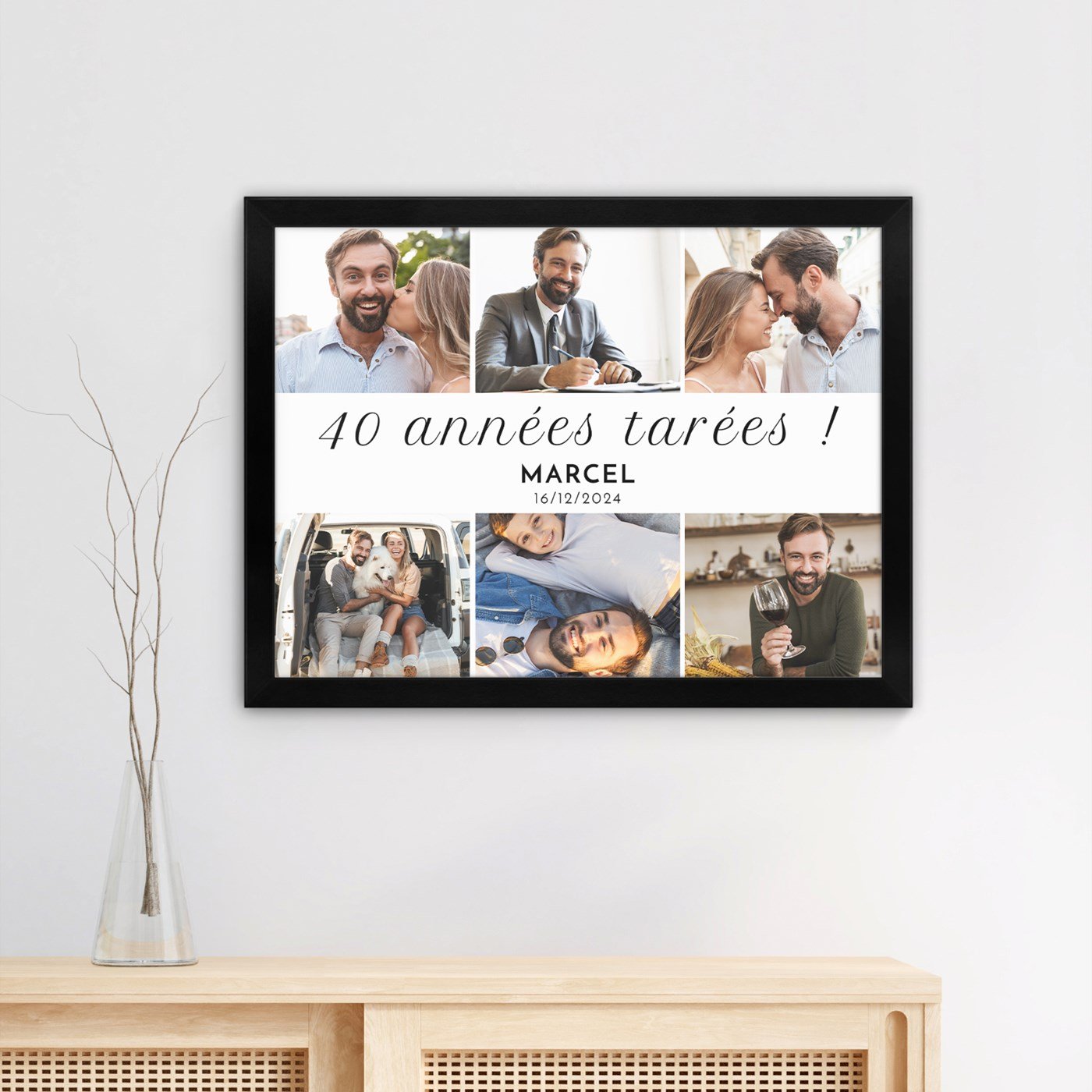 Affiche encadrée personnalisée pour l'anniversaire de 40 ans d'un homme